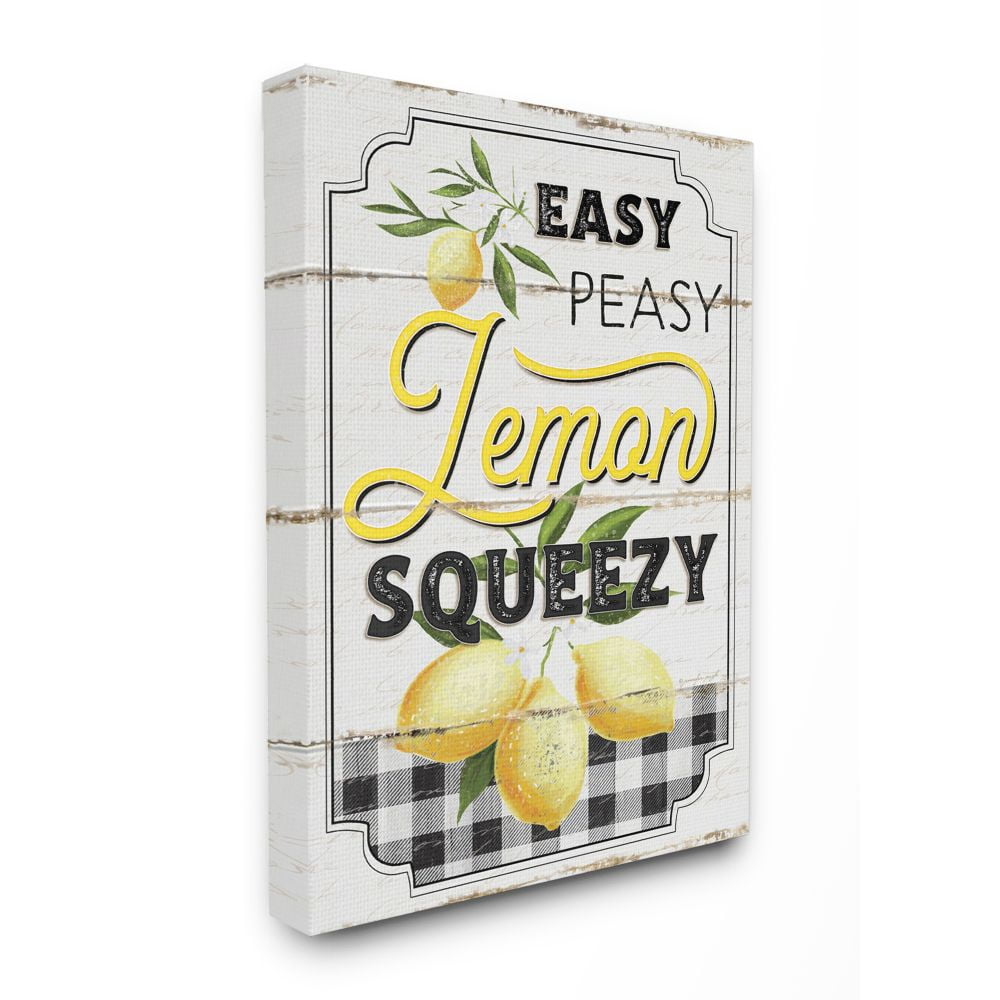 Stupell Industries Vintage Rustic Easy Peasy Lemon Squeezy Quote Canvas Wall Art Design by Jennifer Pugh, 30" x 40"