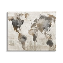 Stupell Industries Vintage Rustic World Map Town & City Painting Gallery Wrapped Canvas Print Wall Art