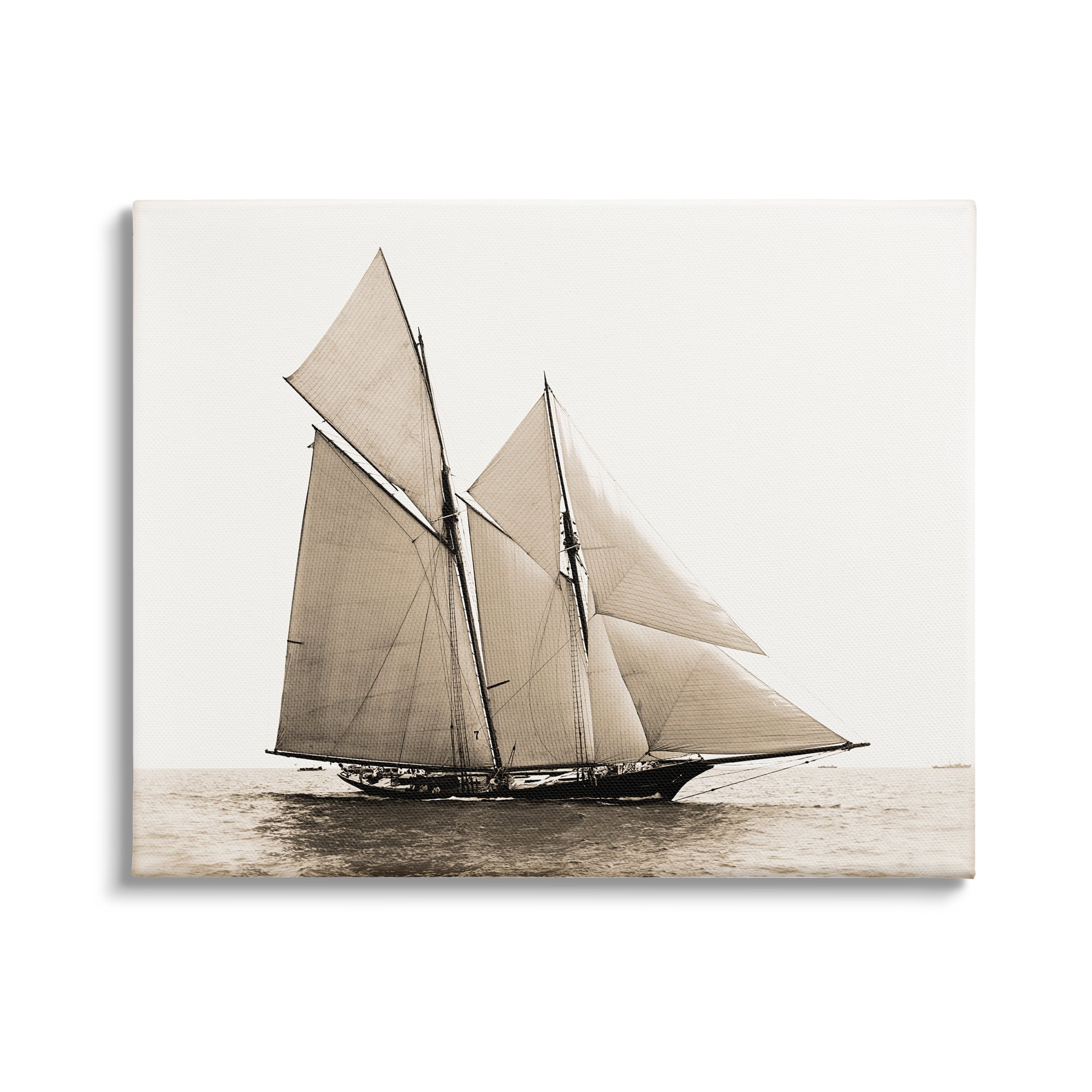 Stupell Industries Vintage Sailboat Photography Transportation Photography Gallery Wrapped Canvas Art Print Wall Art, 30 x 24