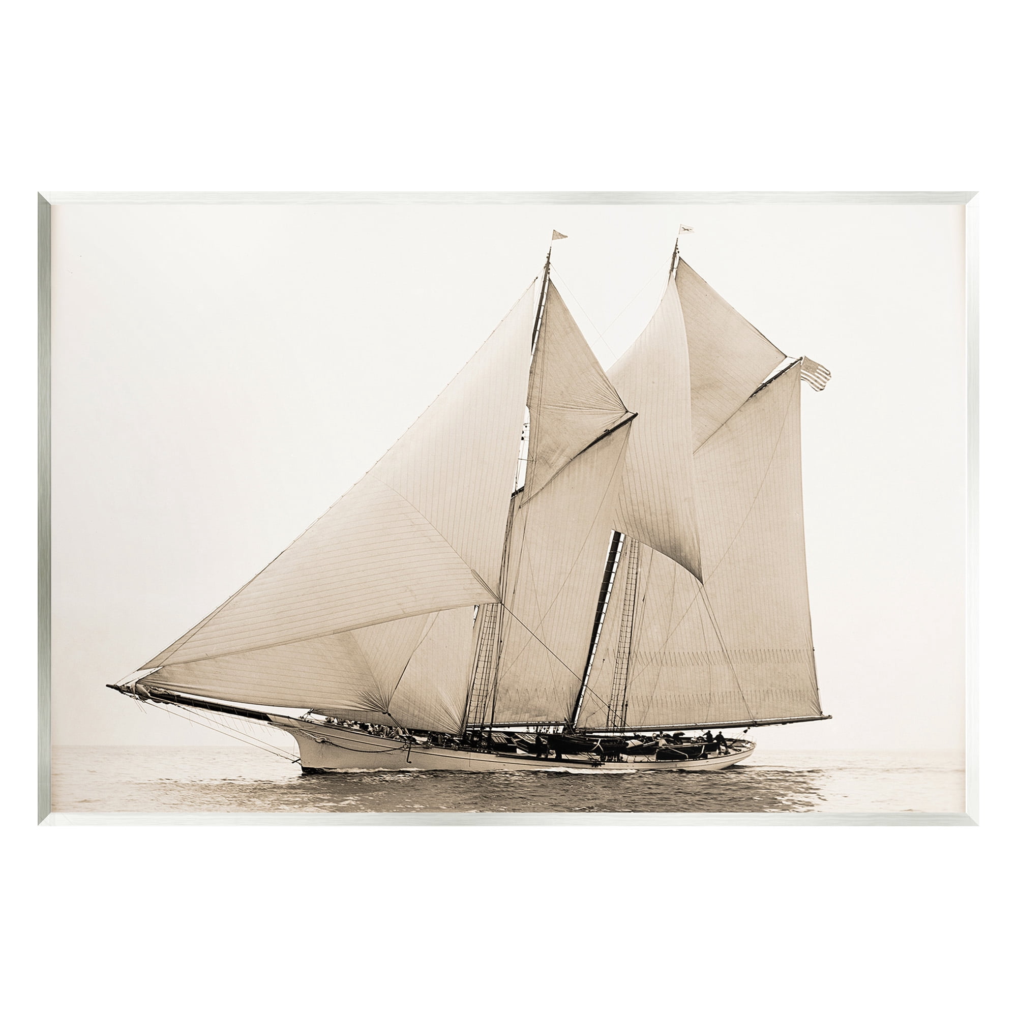 Stupell Industries Vintage Sailing Yacht Transportation Photography Unframed Art Print Wall Art, 19 x 13