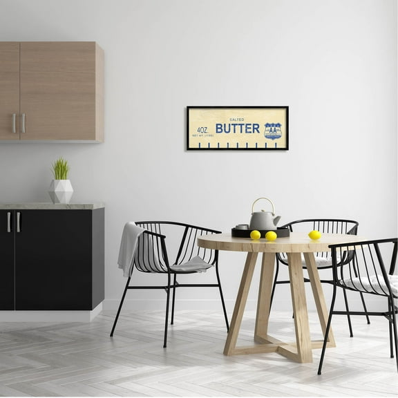 Stupell Industries Vintage Salted Butter Graphic Art Black Framed Art Print Wall Art, Design by Daphne Polselli