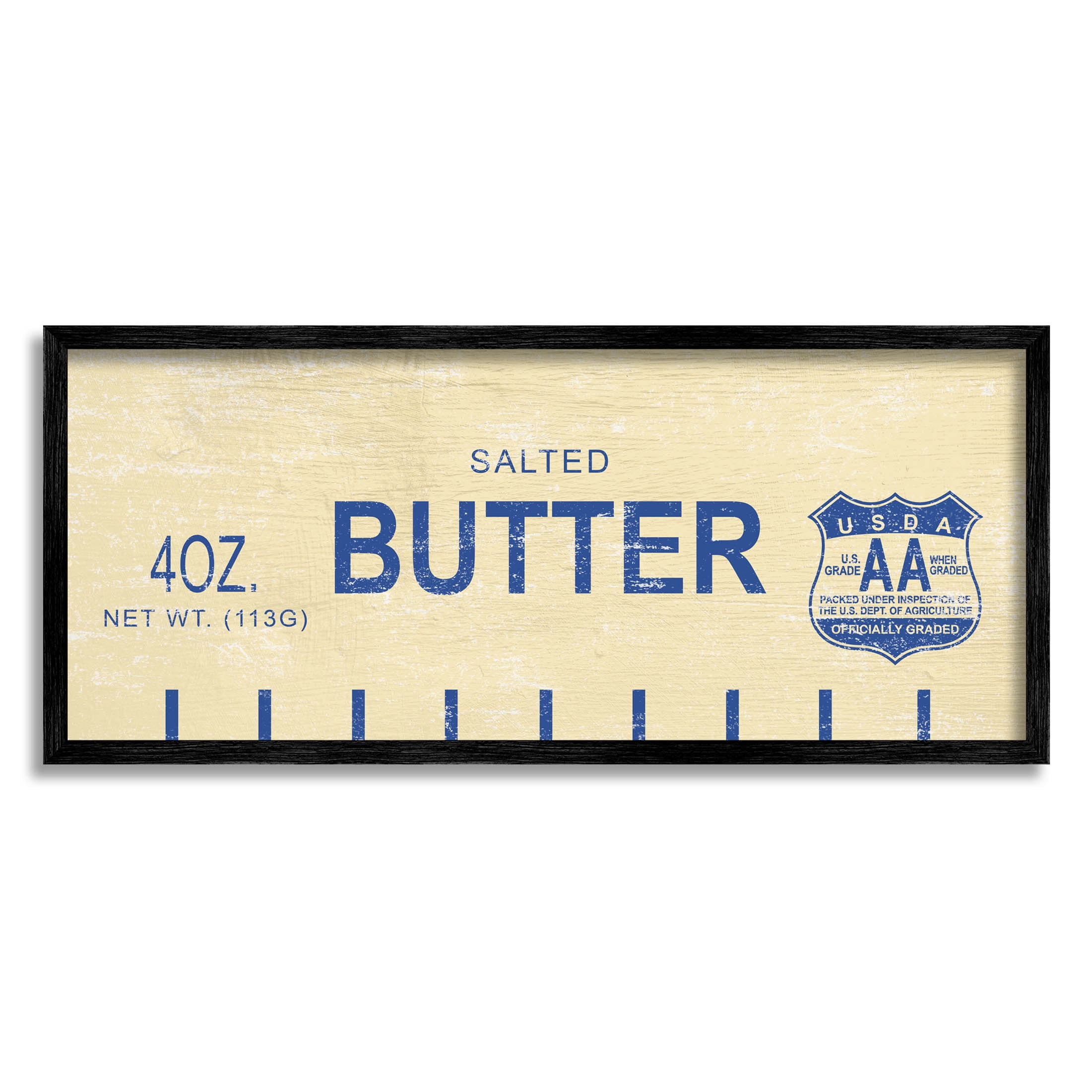 Stupell Industries Vintage Salted Butter Graphic Art Black Framed Art Print Wall Art, Design by Daphne Polselli
