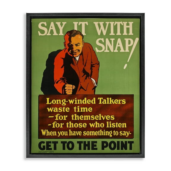 Stupell Industries Vintage Say It With Snap Quotes and Sayings Painting Black Floater Framed Canvas Art Print Wall Art, 17 x 21