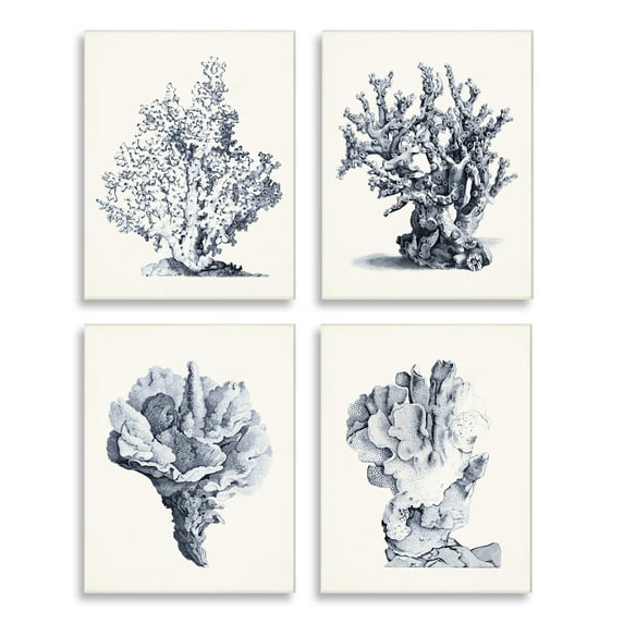 Stupell Industries Vintage Sea Coral Underwater Ocean Life Illustration , 10 x 15,Design by Vision Studio