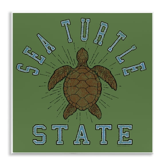 Stupell Industries Vintage Sea Turtle State Animals Painting Unframed Art Print Wall Art, 12 x 12