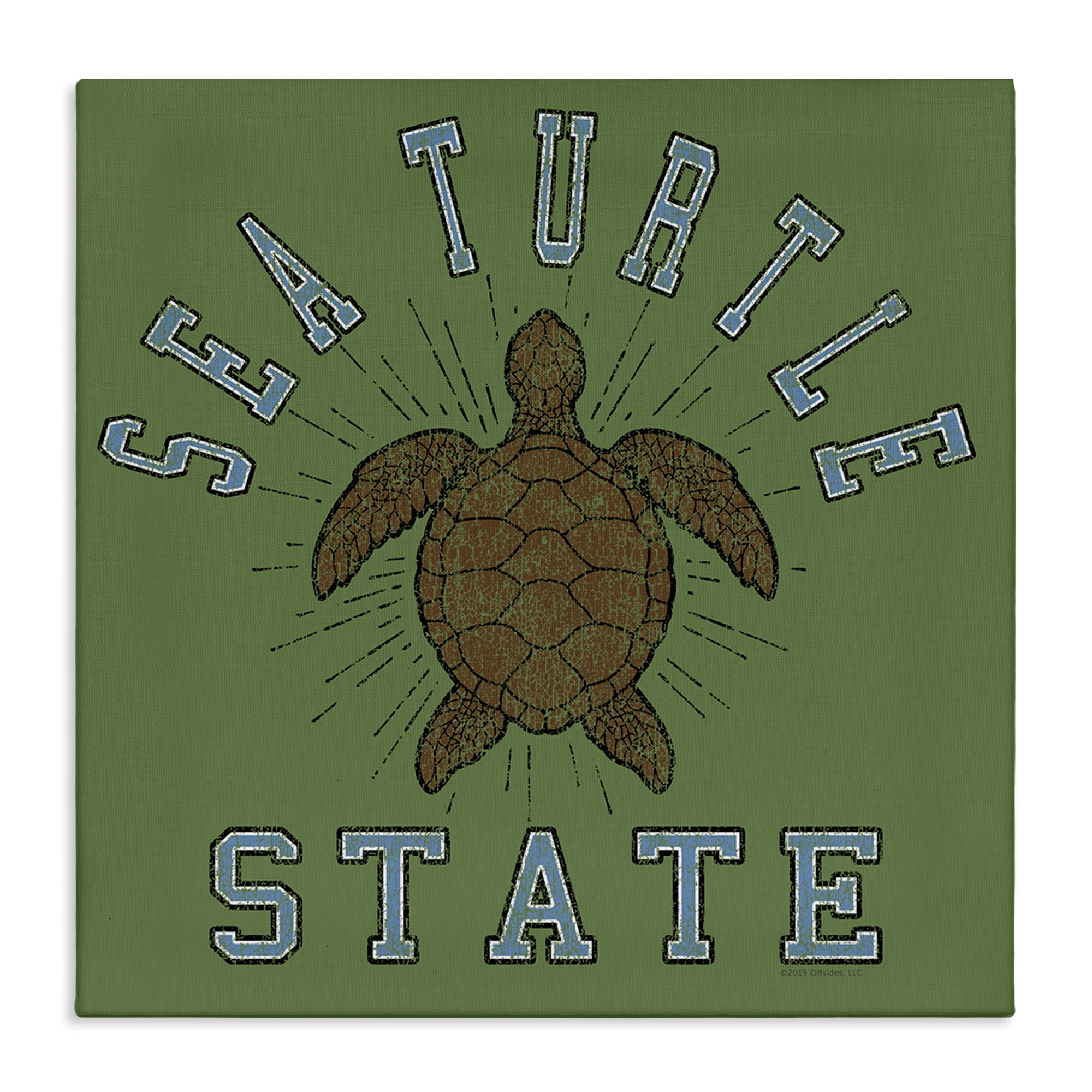 Stupell Industries Vintage Sea Turtle State Animals Painting Wrapped Canvas Art Print Wall Art, 24 x 24
