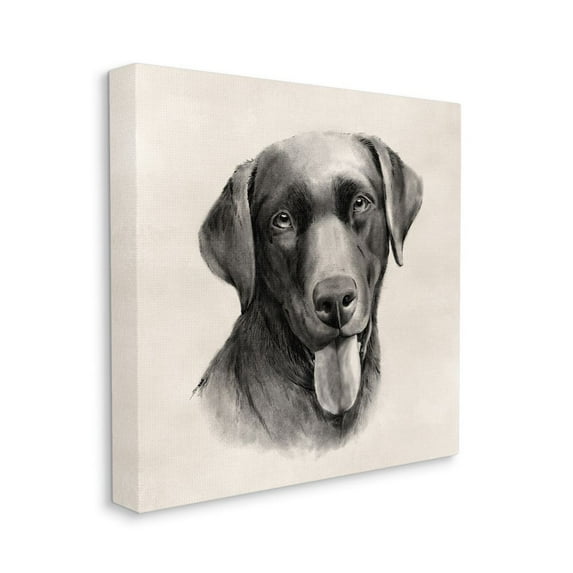 Stupell Industries Vintage Sepia Tone Black Labrador Dog Portrait Designed by Grace Popp