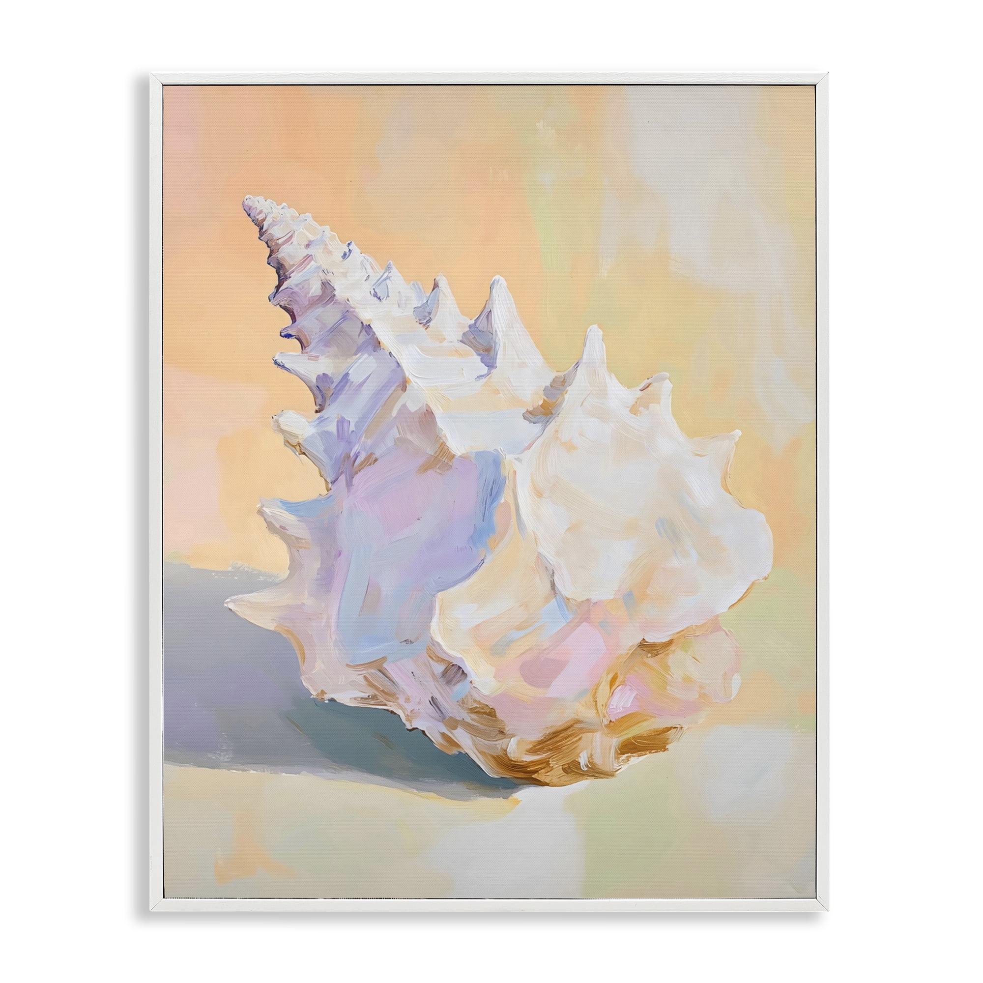 Stupell Industries Vintage Shell in Pastel Light White Framed Giclee Art, design by The Prints Vibe