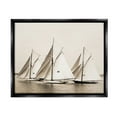 thumbnail image 1 of Stupell Industries Vintage Ship Fleet Transportation Photography Black Floater Framed Canvas Art Print Wall Art, 21 x 17, 1 of 10