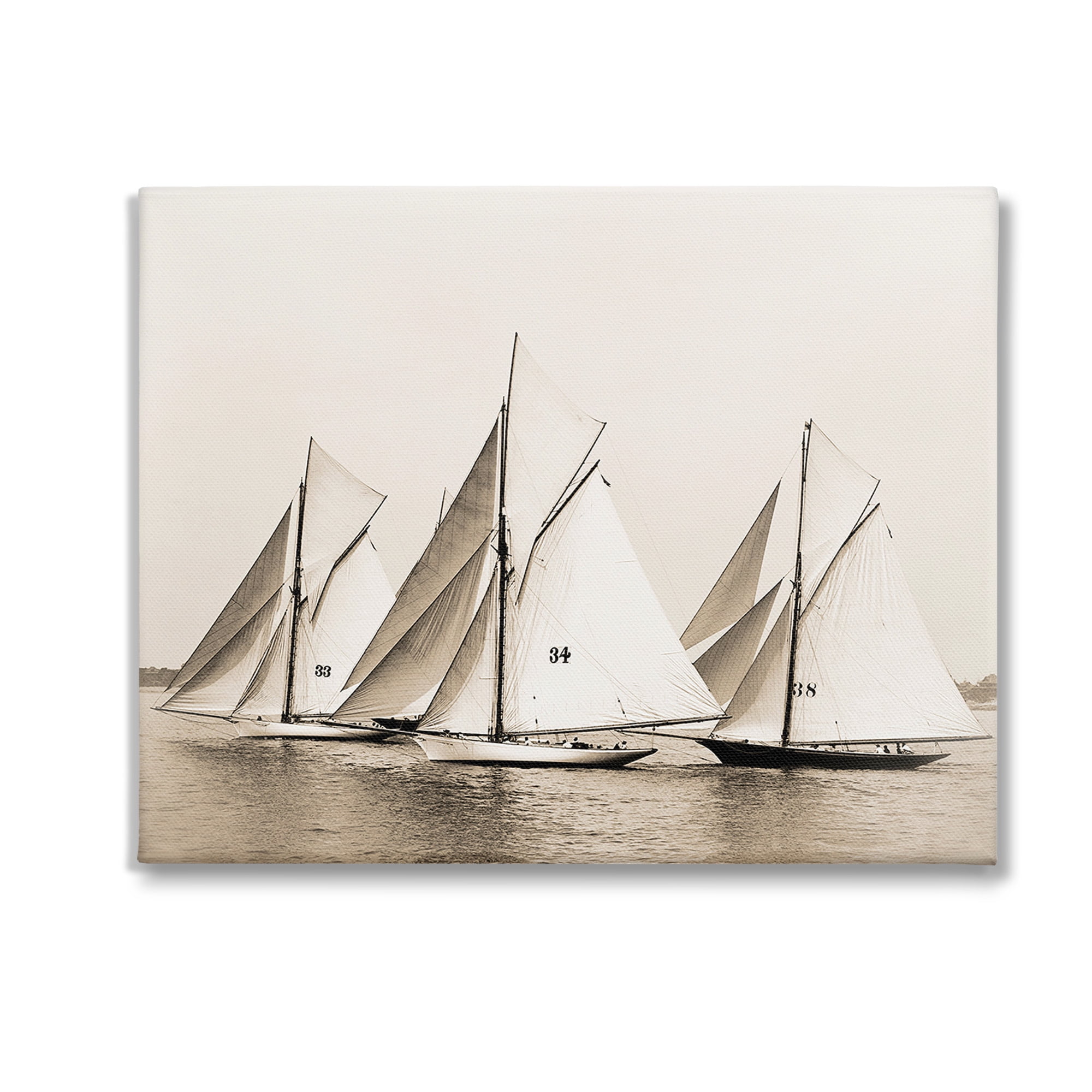 Stupell Industries Vintage Ship Fleet Transportation Photography Gallery Wrapped Canvas Art Print Wall Art, 30 x 24