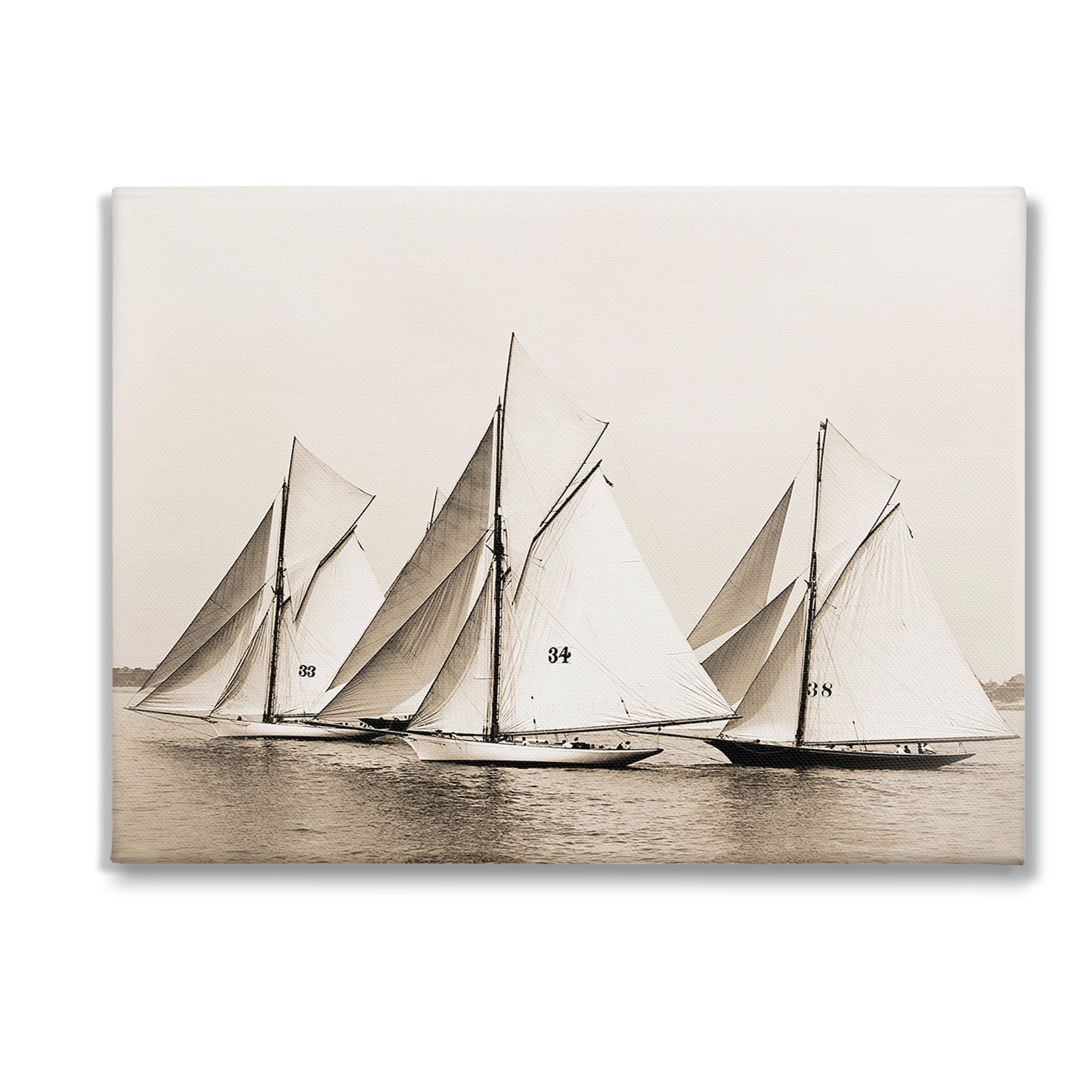 Stupell Industries Vintage Ship Fleet Transportation Photography Gallery Wrapped Canvas Art Print Wall Art, 48 x 36