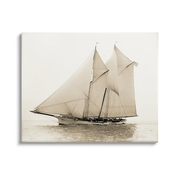 Stupell Industries Vintage Ship Photography Transportation Photography Gallery Wrapped Canvas Print Wall Art, 20 x 16