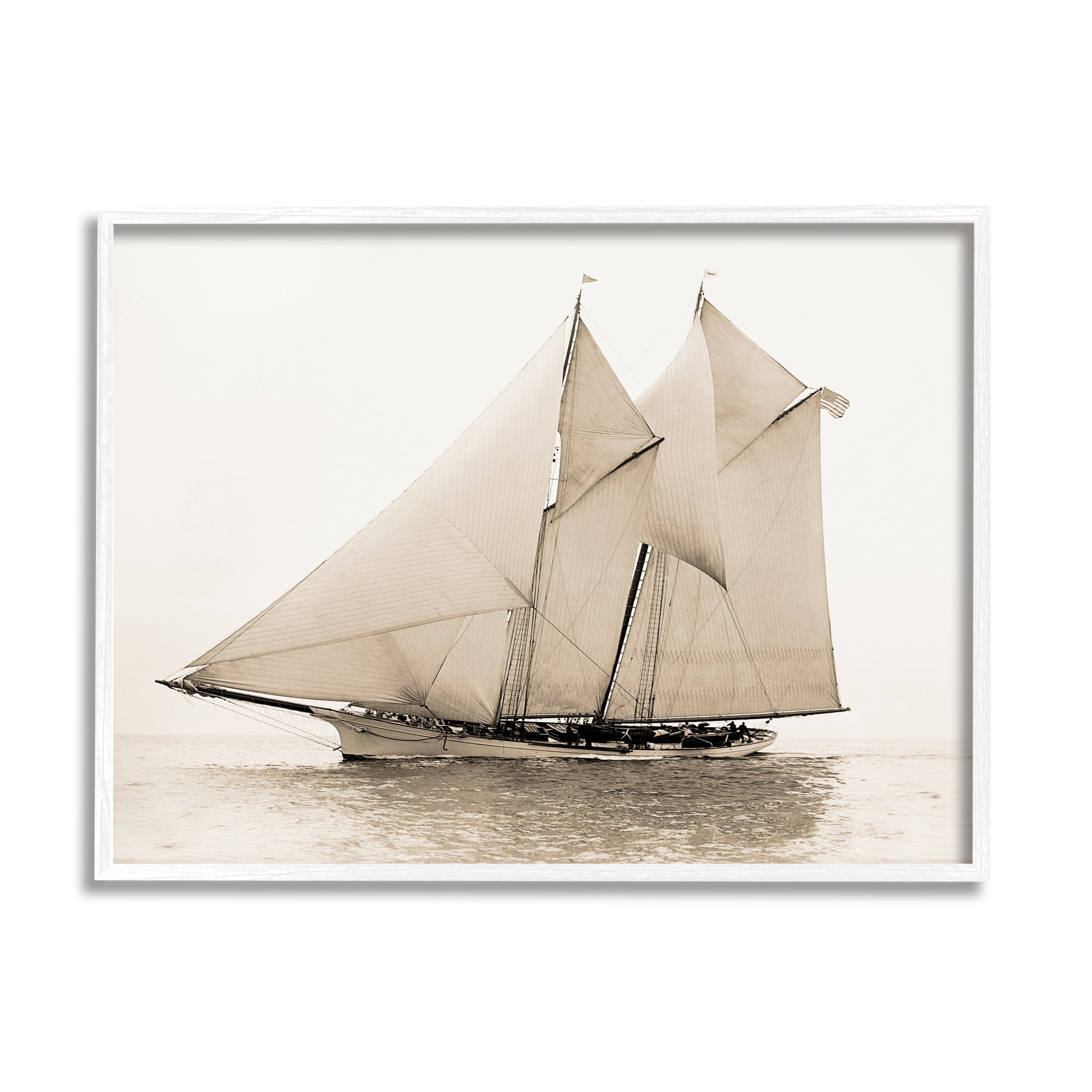 Stupell Industries Vintage Ship Photography Transportation Photography White Framed Art Print Wall Art, 14 x 11