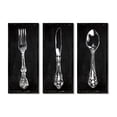 thumbnail image 1 of Stupell Industries Vintage Silverware Cutlery Kitchen Utensils Fork Spoon Graphic Art Black Framed Art Print Wall Art, Set of 3, Design by Carol Robinson, 1 of 5
