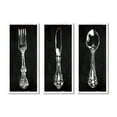 thumbnail image 1 of Stupell Industries Vintage Silverware Cutlery Kitchen Utensils Fork Spoon Graphic Art White Framed Art Print Wall Art, Set of 3, Design by Carol Robinson, 1 of 7
