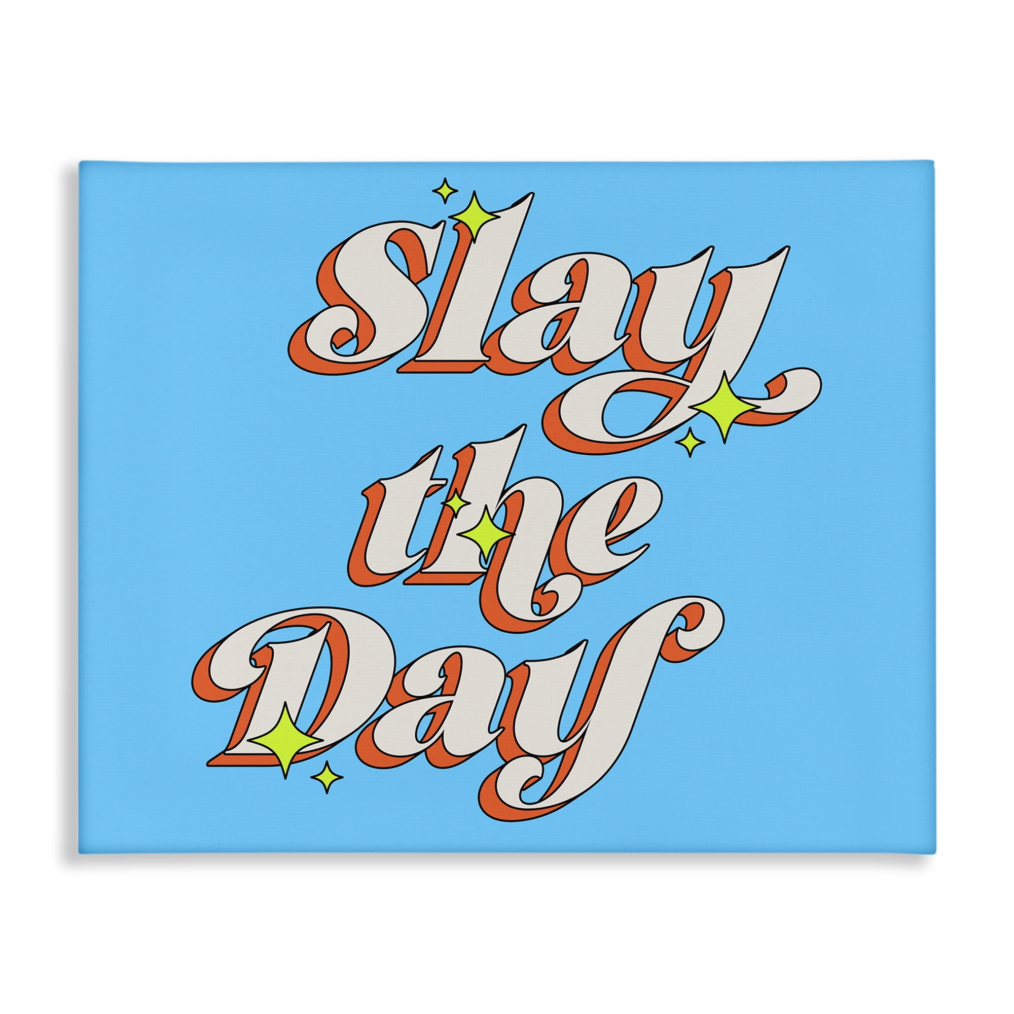 Stupell Industries Vintage Slay The Day Text & Numbers Painting Wrapped Canvas Art Print Wall Art, 48 x 36