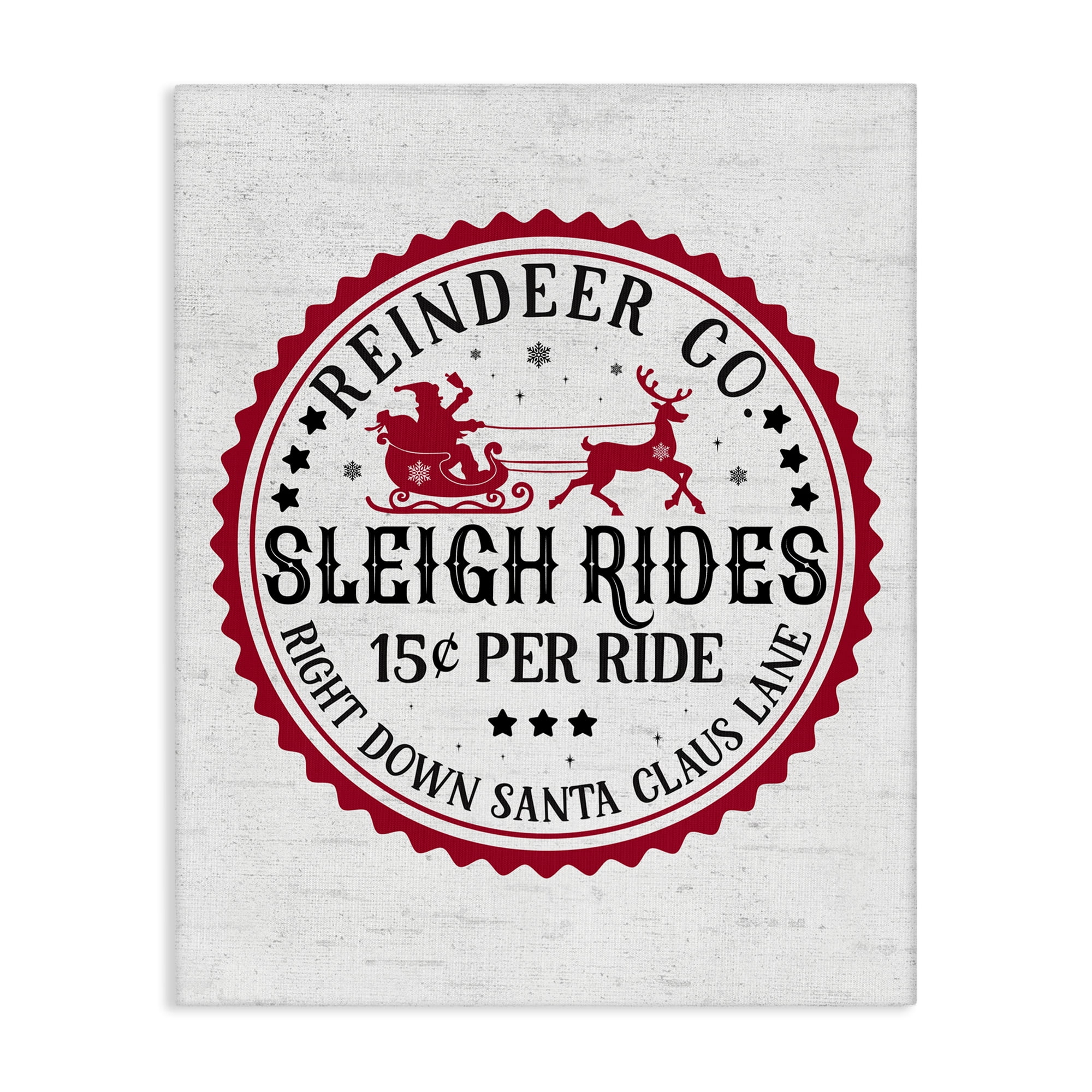 Stupell Industries Vintage Sleigh Rides Holiday Painting Gallery Wrapped Canvas Art Print Wall Art, 30 x 40