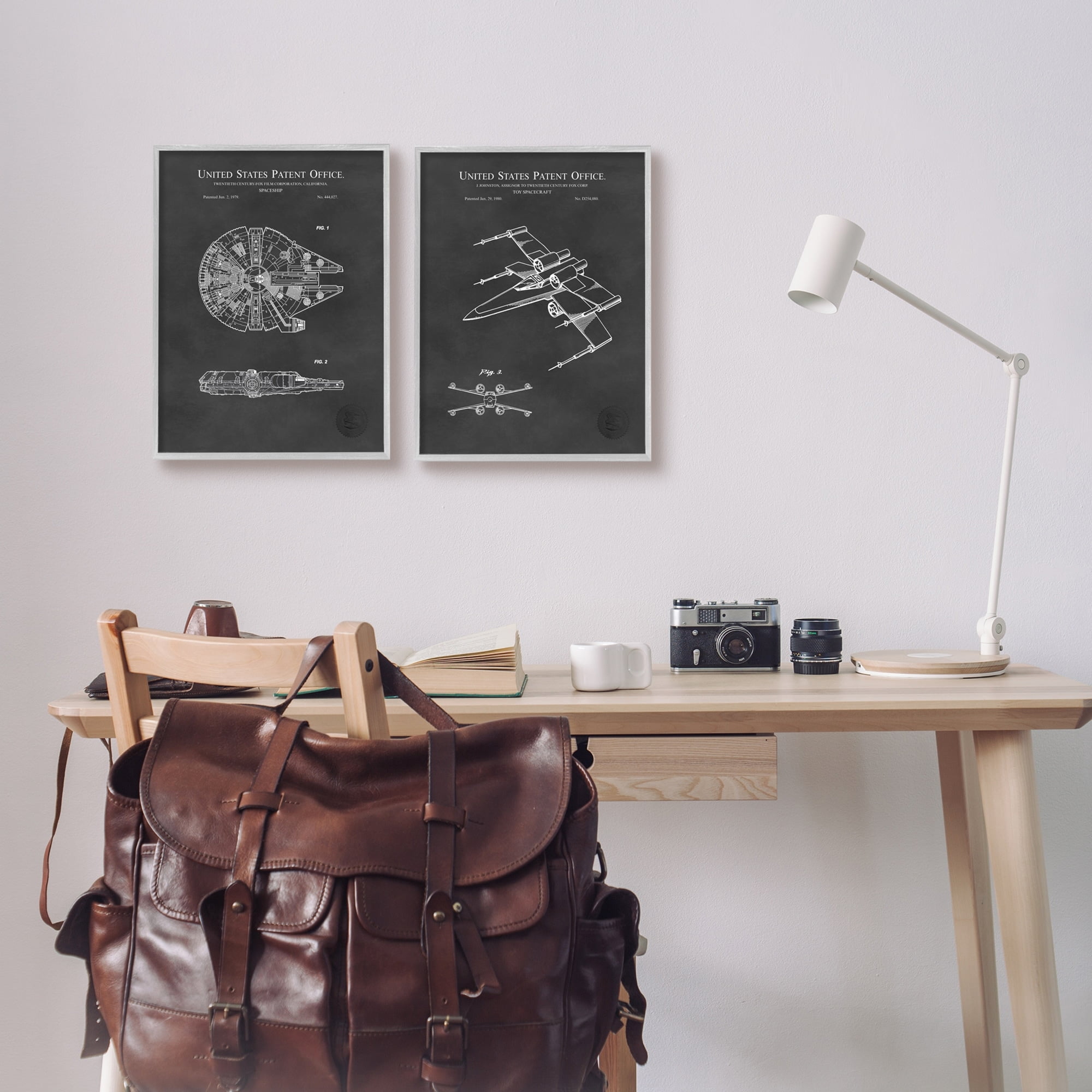 Stupell Industries Vintage Space Ship Patents Science Fiction Pop Culture Framed Wall Art, 11 x 14, Design by Karl Hronek