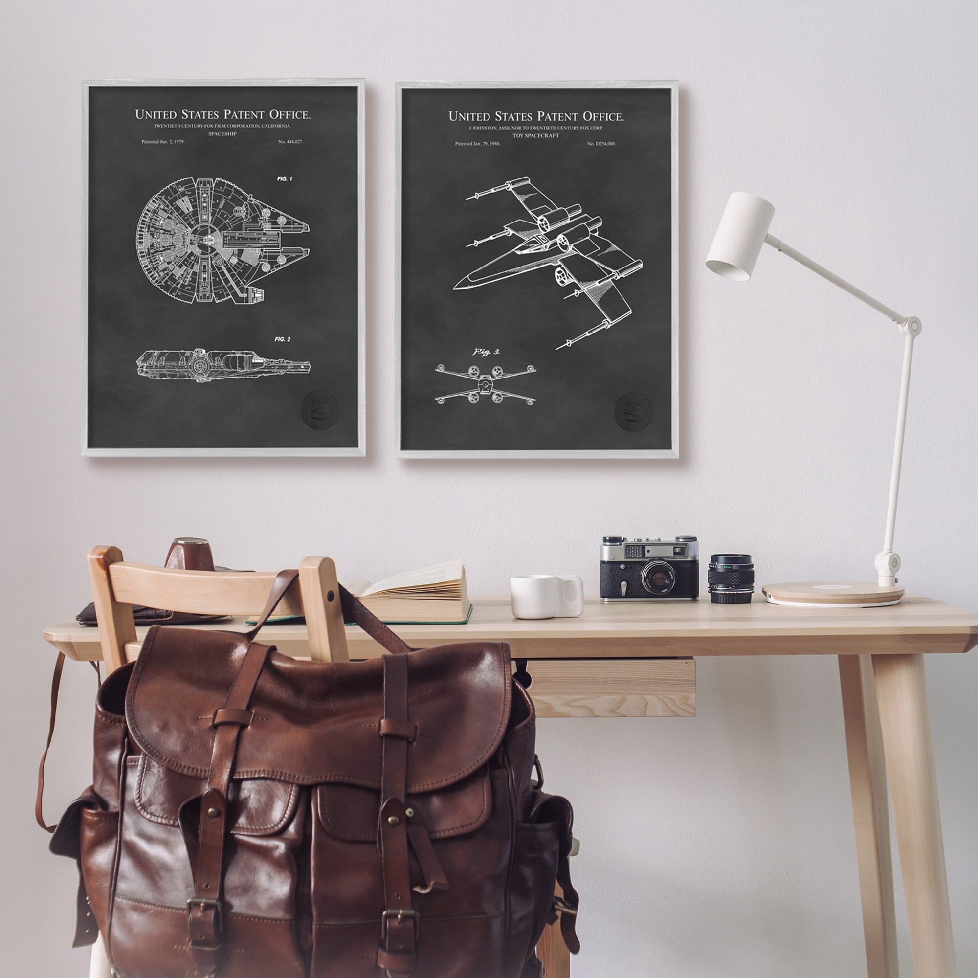 Stupell Industries Vintage Space Ship Patents Science Fiction Pop Culture Framed Wall Art, 24 x 30, Design by Karl Hronek