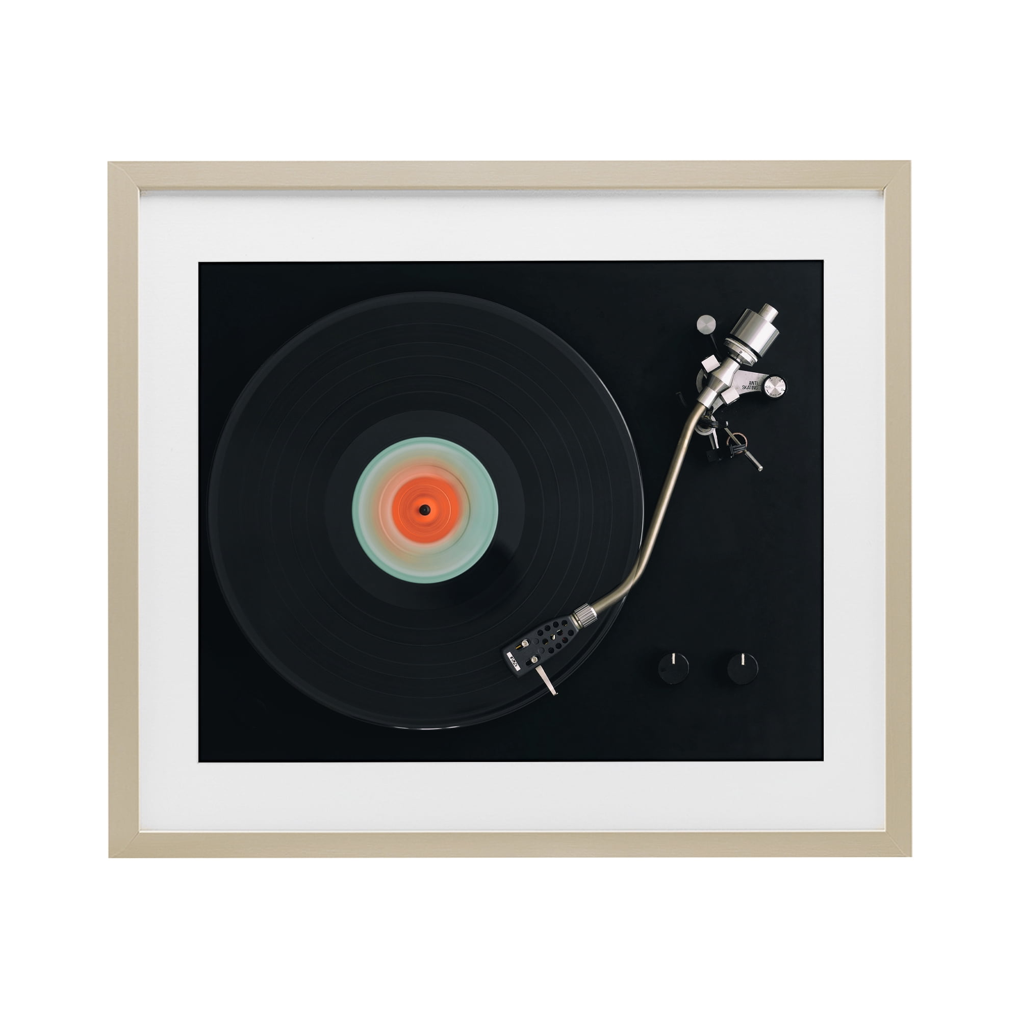 Stupell Industries Vintage Spinning Record Birch Framed Print Under Glass, design by Tom Quartermaine