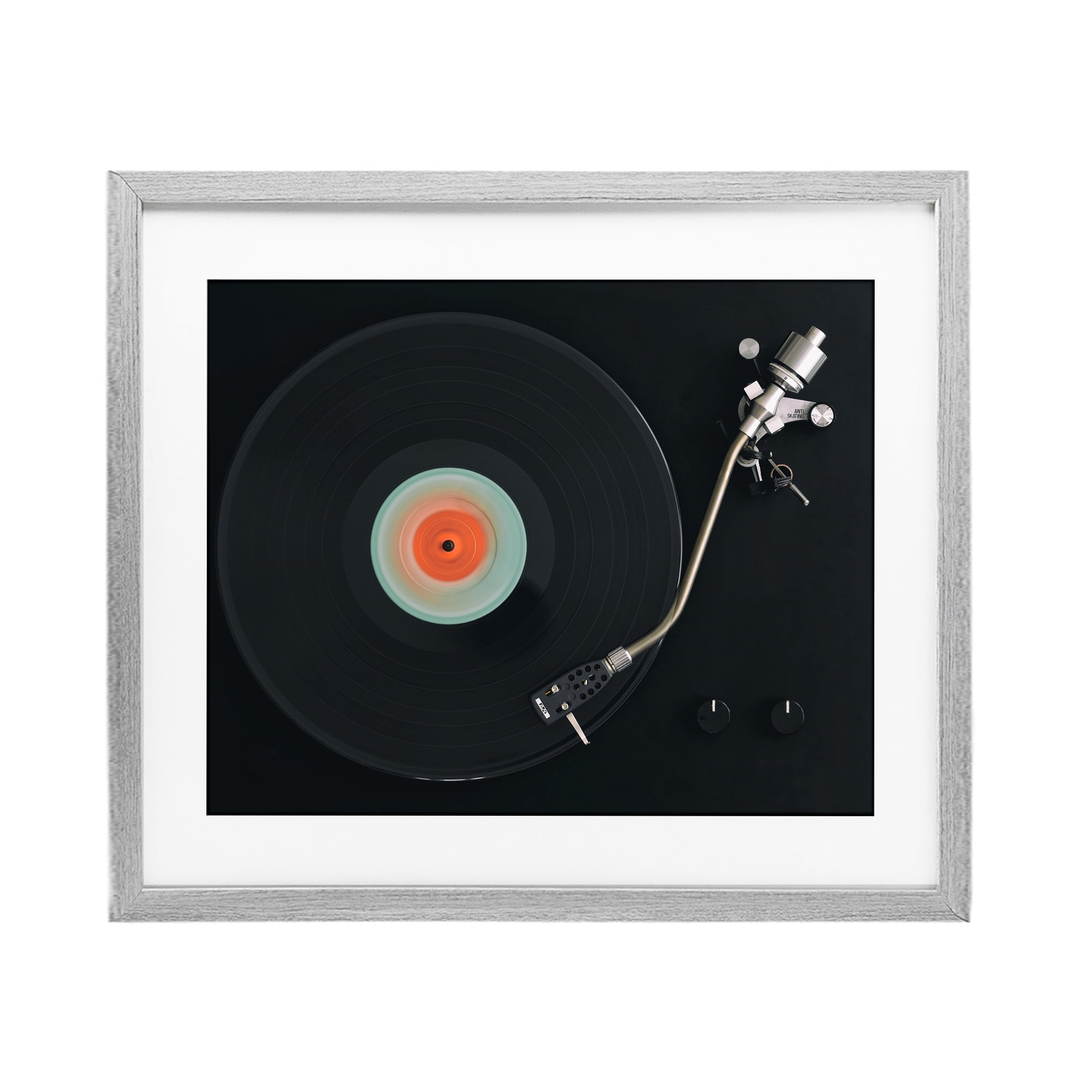 Stupell Industries Vintage Spinning Record Gray Framed Print Under Glass, design by Tom Quartermaine