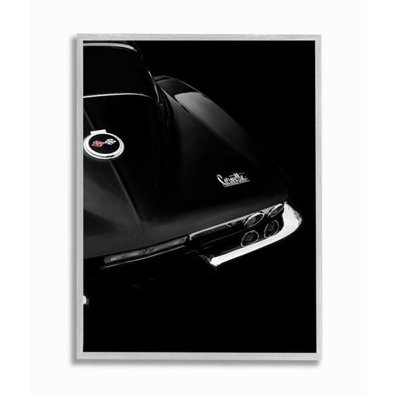 Stupell Industries Vintage Sports Car Black Silver Minimal Photograph Designed by Mark Rogan