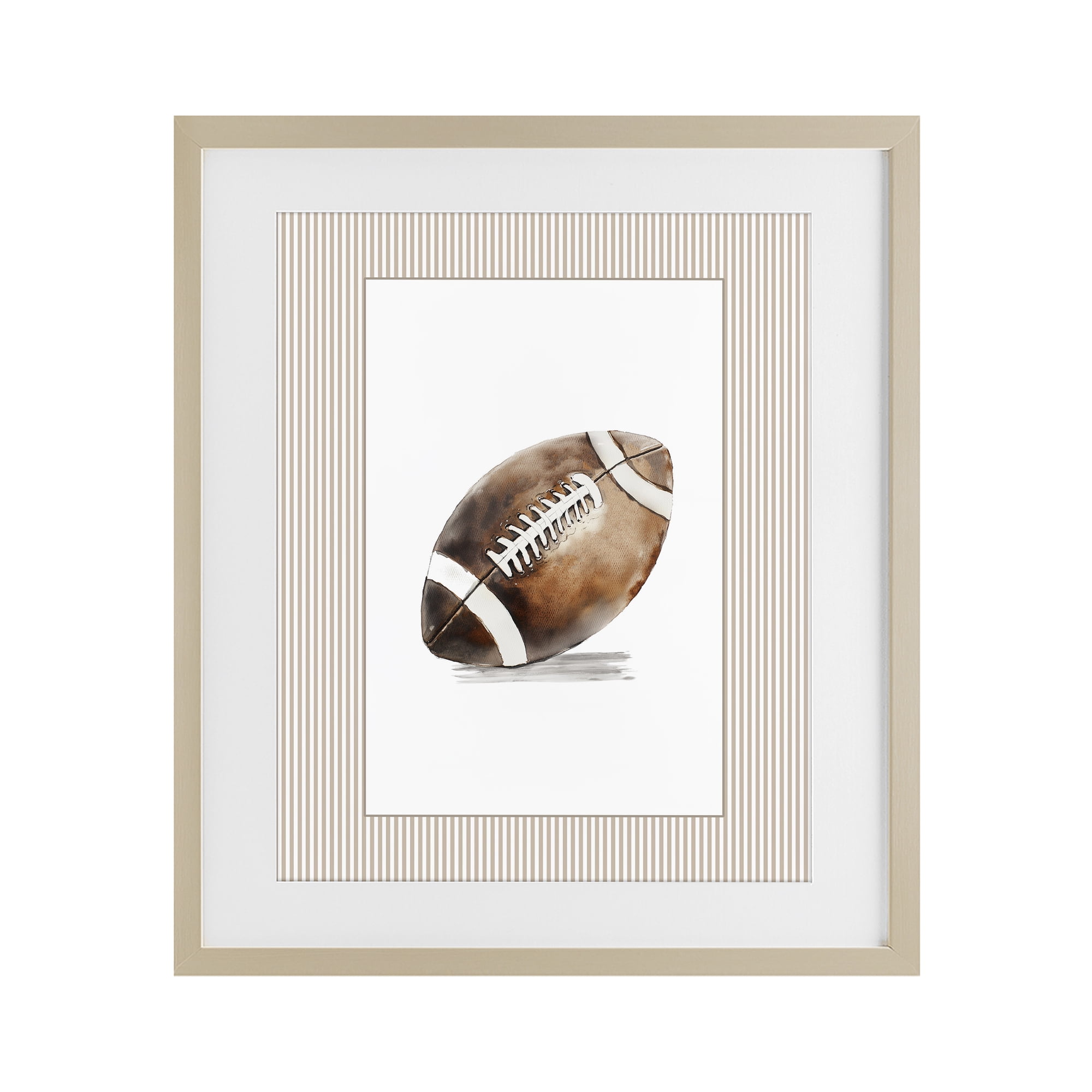 Stupell Industries Vintage Sports Football Birch Framed Print Under Glass, design by Christine Simpson Art