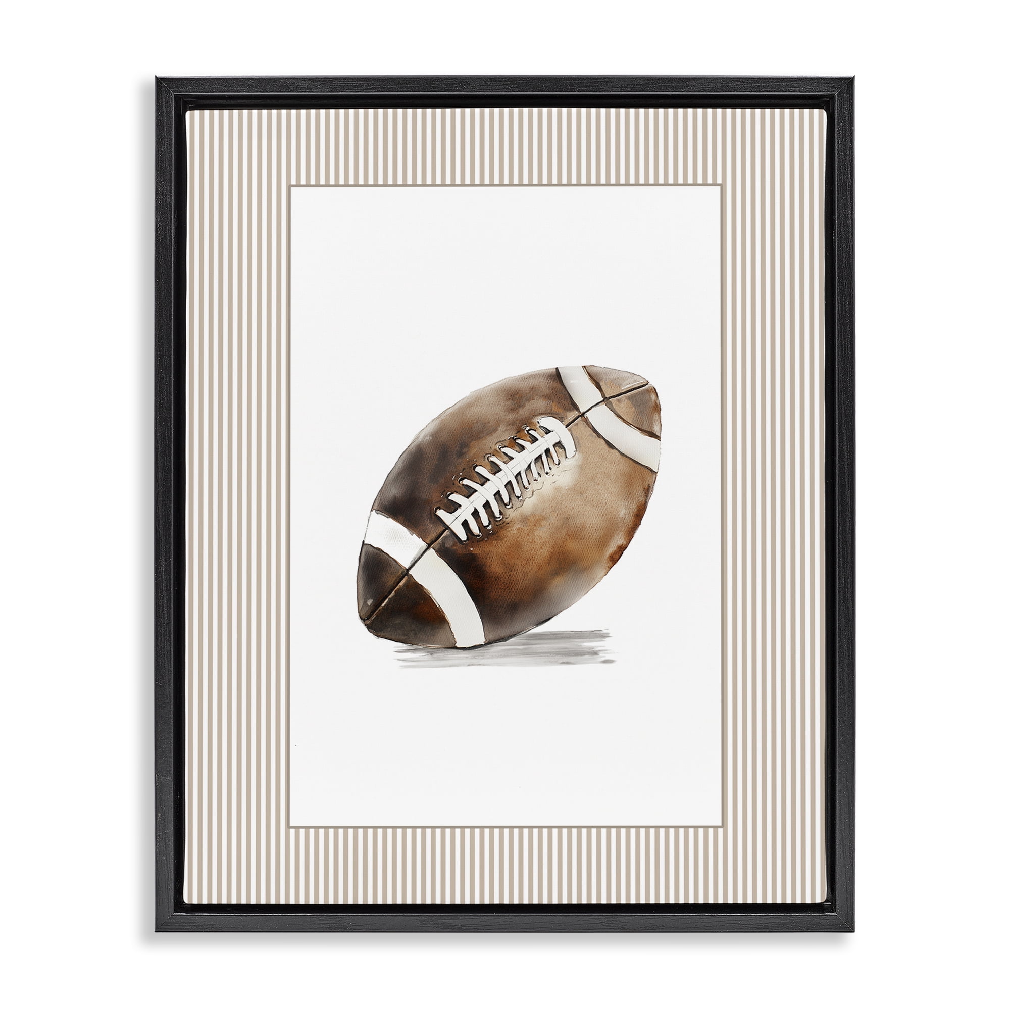 Stupell Industries Vintage Sports Football Black Framed Floater Canvas Wall Art, design by Christine Simpson Art