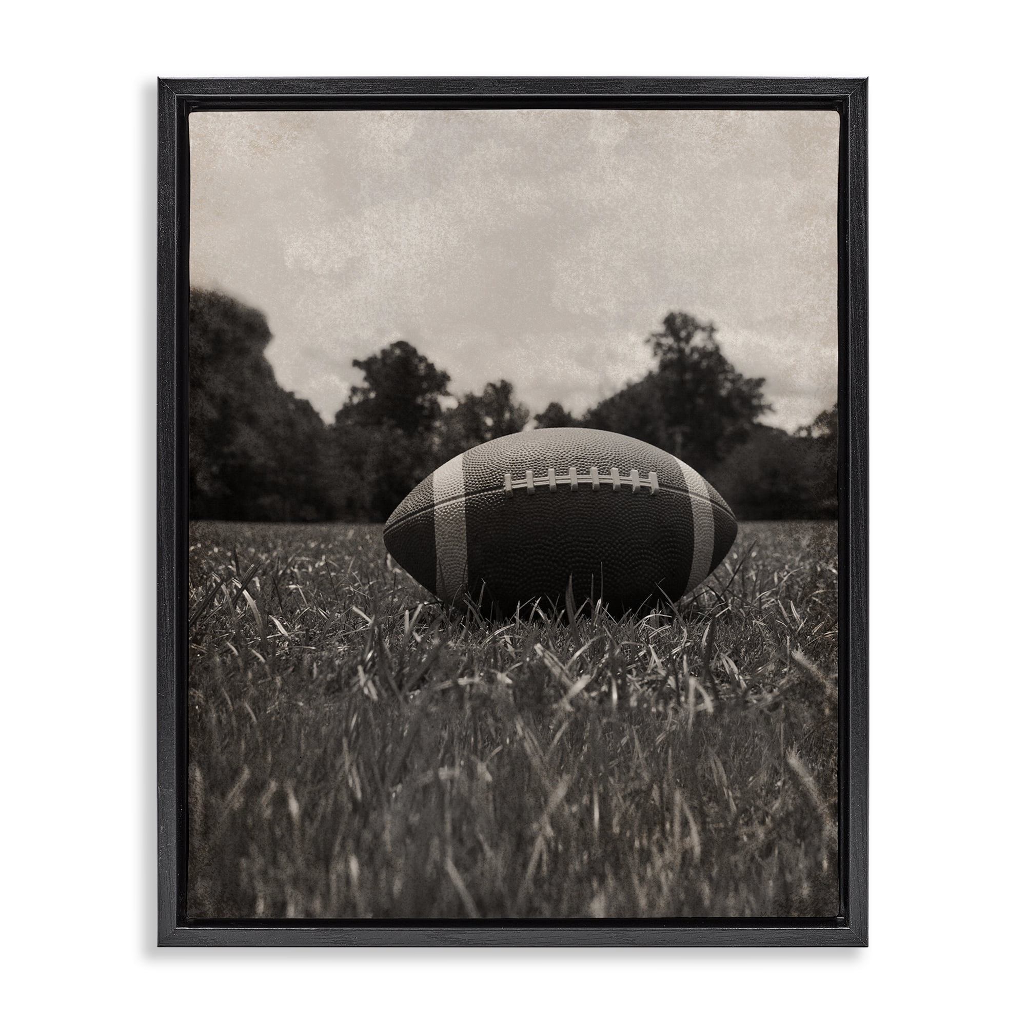Stupell Industries Vintage Sports Football Black Framed Floater Canvas Wall Art, design by Marcus Prime