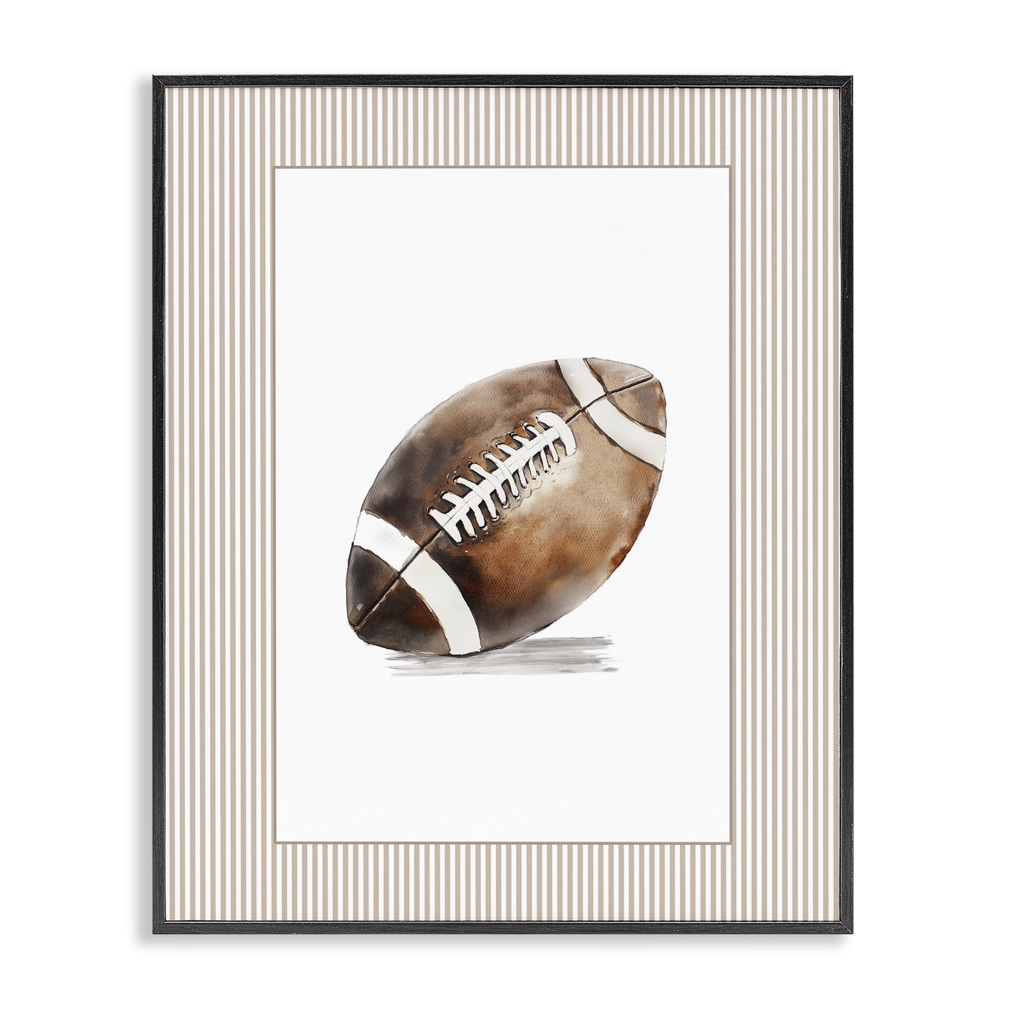 Stupell Industries Vintage Sports Football Black Framed Giclee Art, design by Christine Simpson Art
