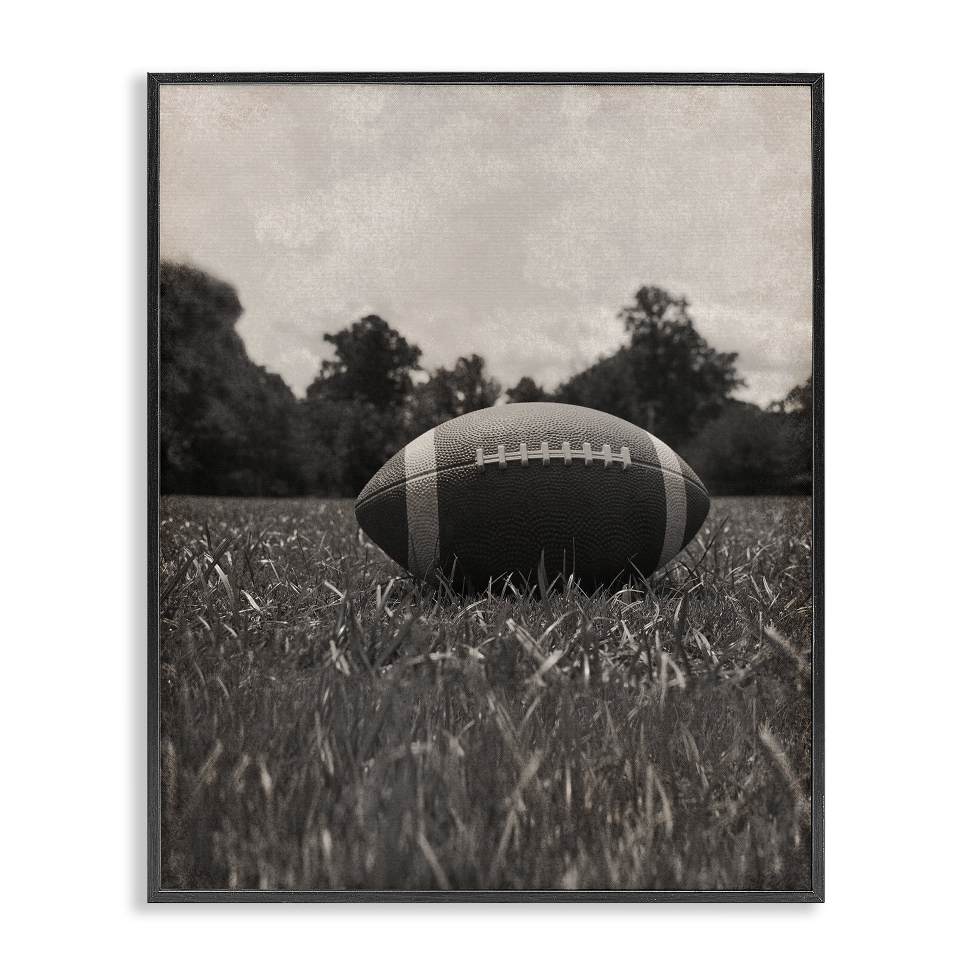 Stupell Industries Vintage Sports Football Black Framed Giclee Art, design by Marcus Prime
