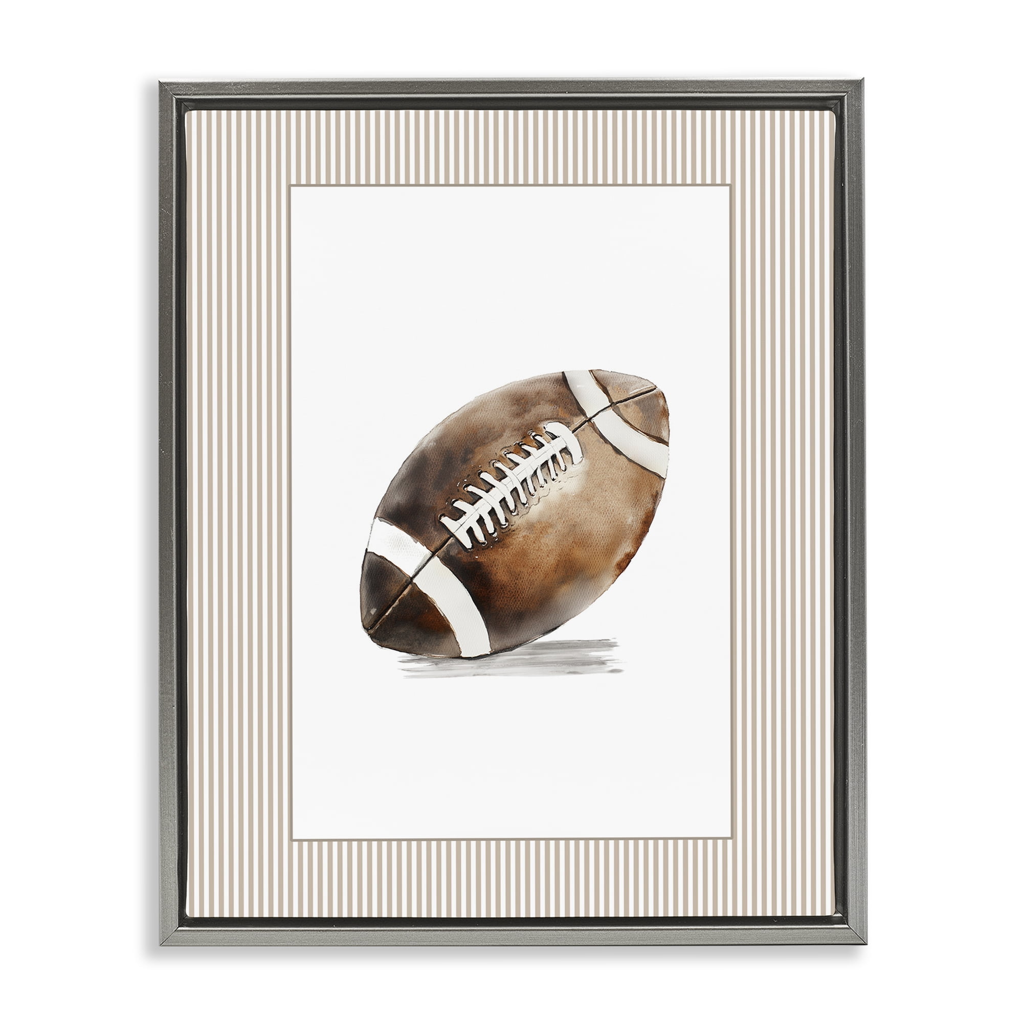Stupell Industries Vintage Sports Football Gray Framed Floater Canvas Wall Art, design by Christine Simpson Art