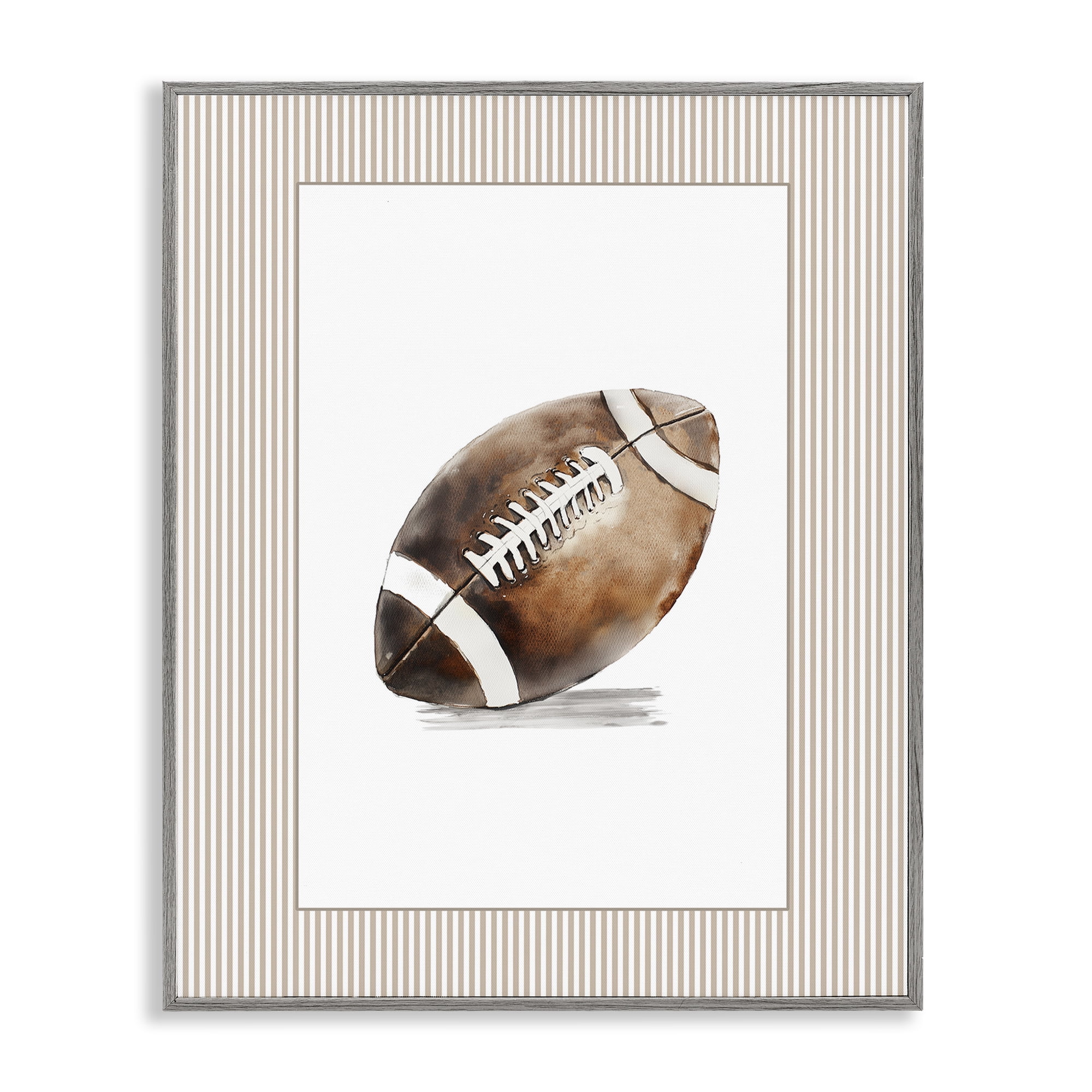 Stupell Industries Vintage Sports Football Gray Framed Giclee Art, design by Christine Simpson Art