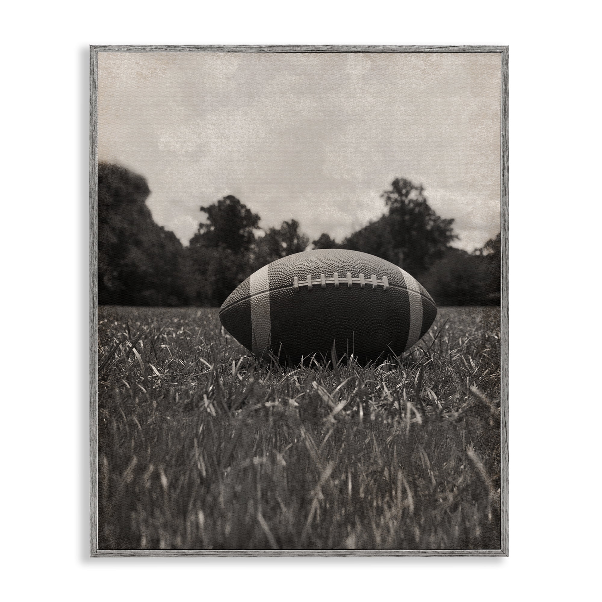 Stupell Industries Vintage Sports Football Gray Framed Giclee Art, design by Marcus Prime