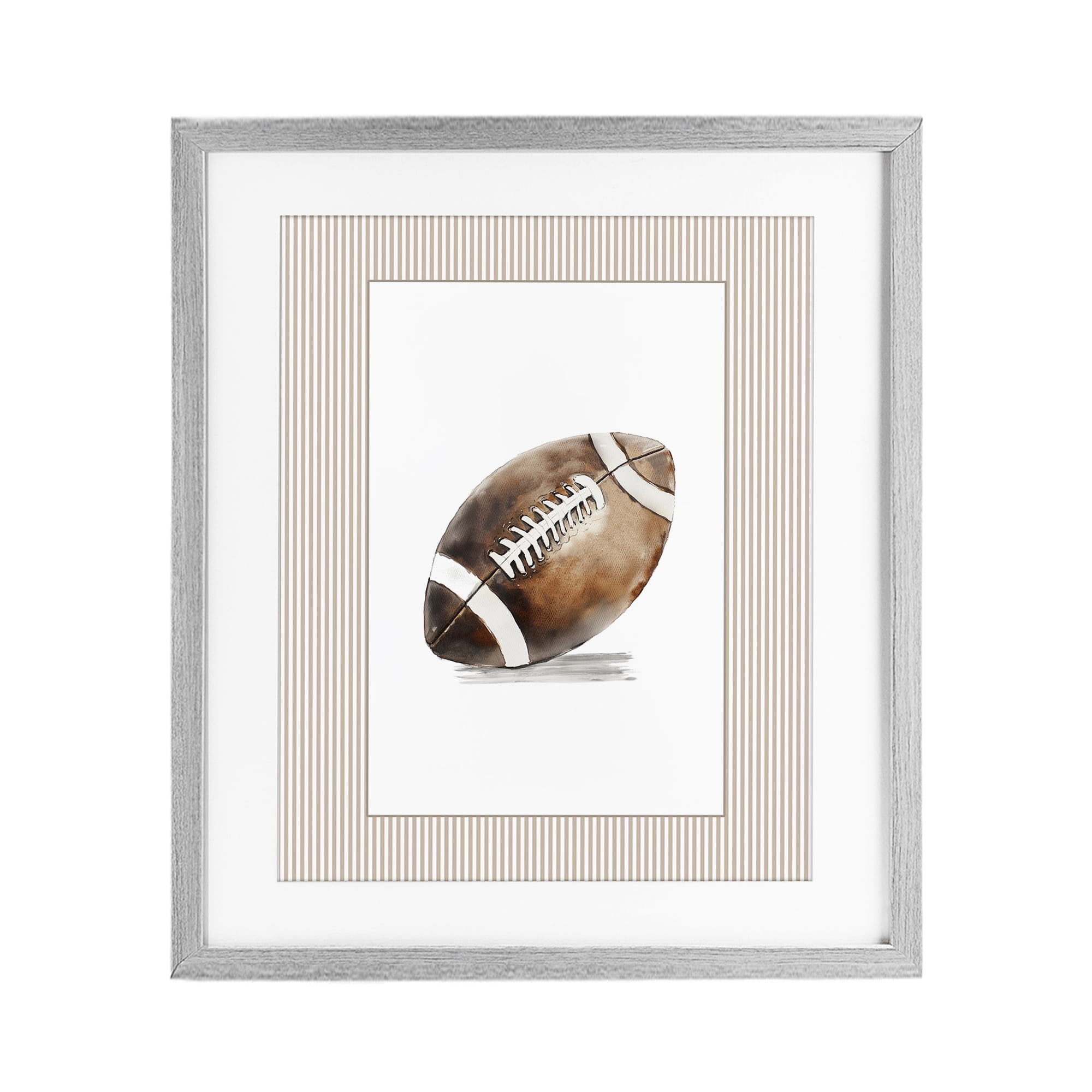 Stupell Industries Vintage Sports Football Gray Framed Print Under Glass, design by Christine Simpson Art