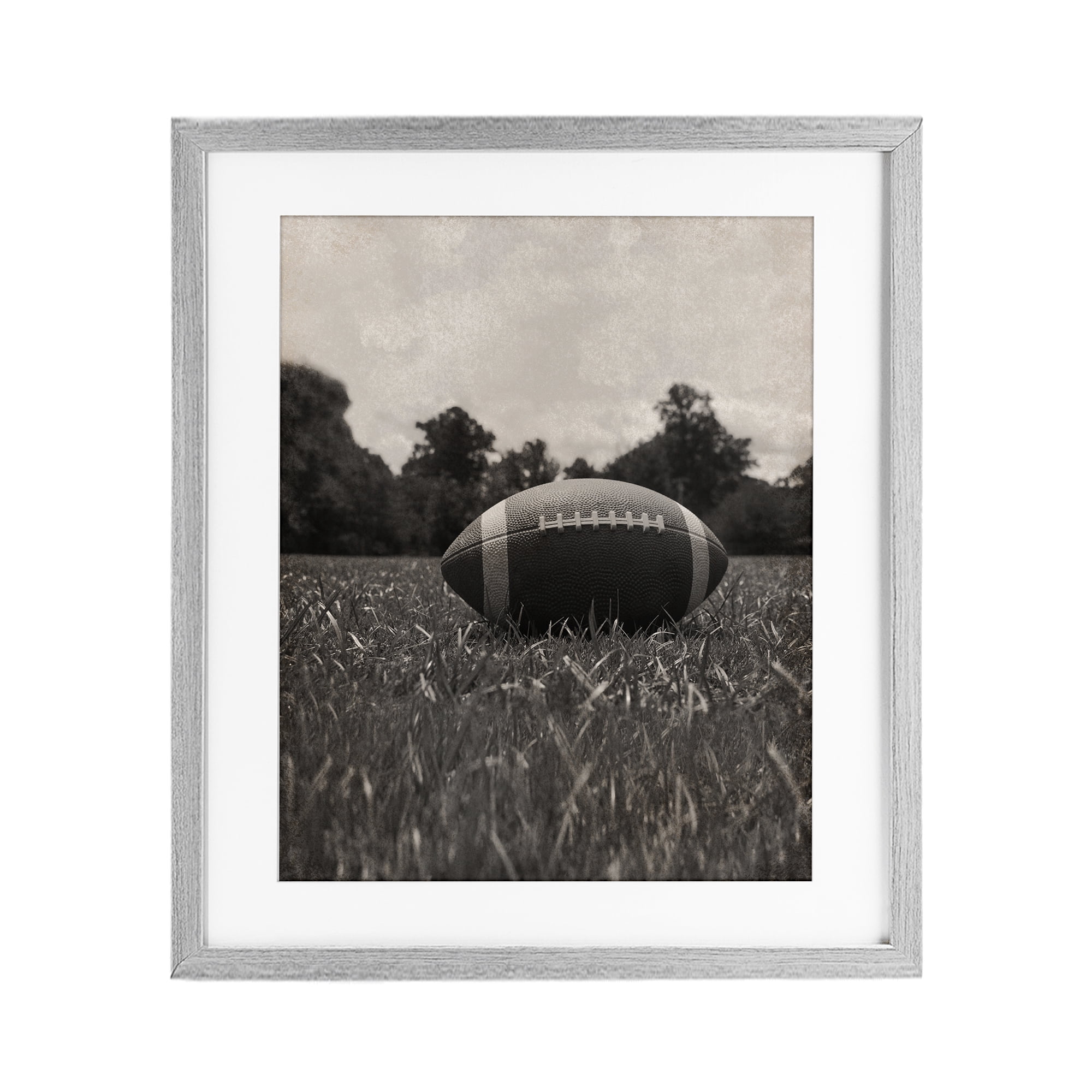 Stupell Industries Vintage Sports Football Gray Framed Print Under Glass, design by Marcus Prime