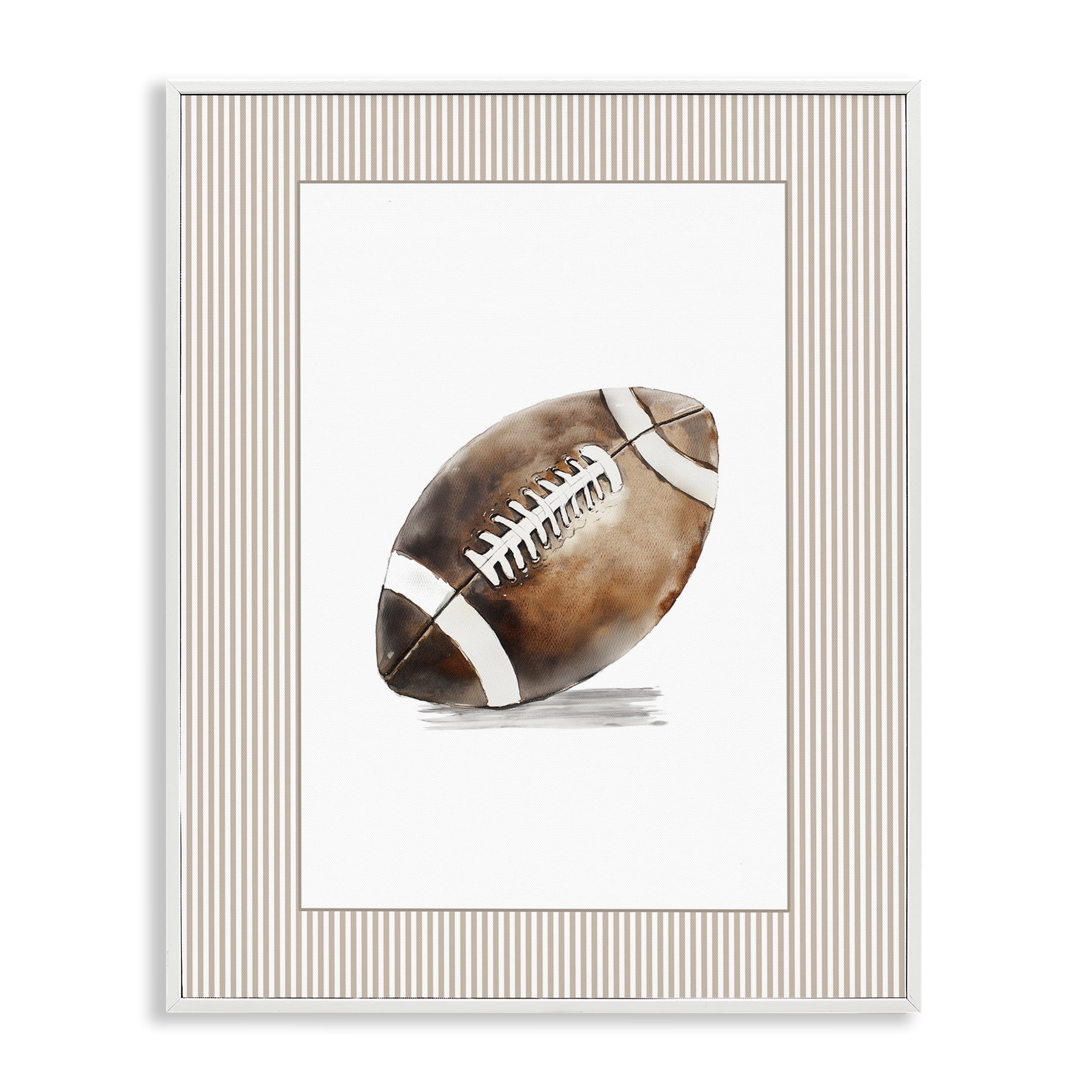 Stupell Industries Vintage Sports Football White Framed Giclee Art, design by Christine Simpson Art