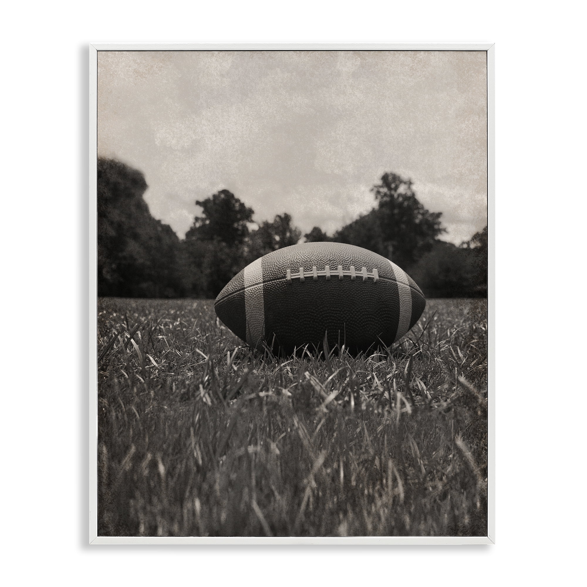Stupell Industries Vintage Sports Football White Framed Giclee Art, design by Marcus Prime