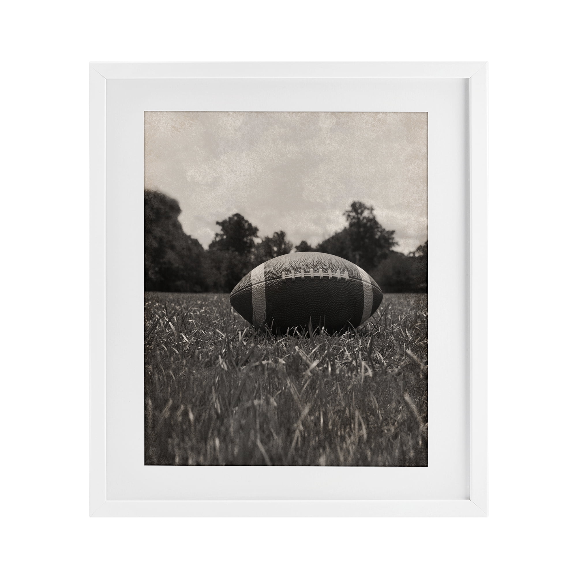 Stupell Industries Vintage Sports Football White Framed Print Under Glass, design by Marcus Prime