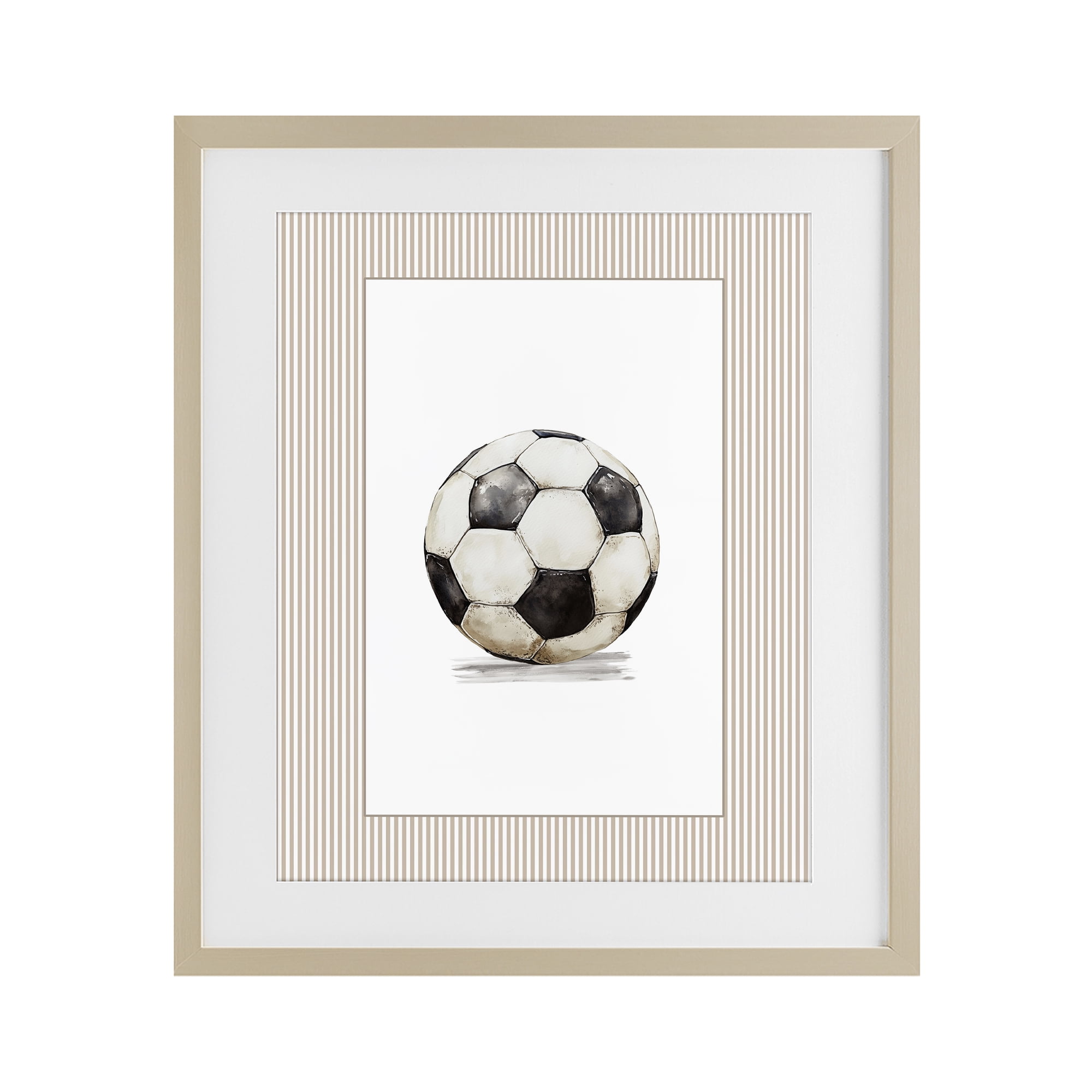 Stupell Industries Vintage Sports Soccer Ball Birch Framed Print Under Glass, design by Christine Simpson Art