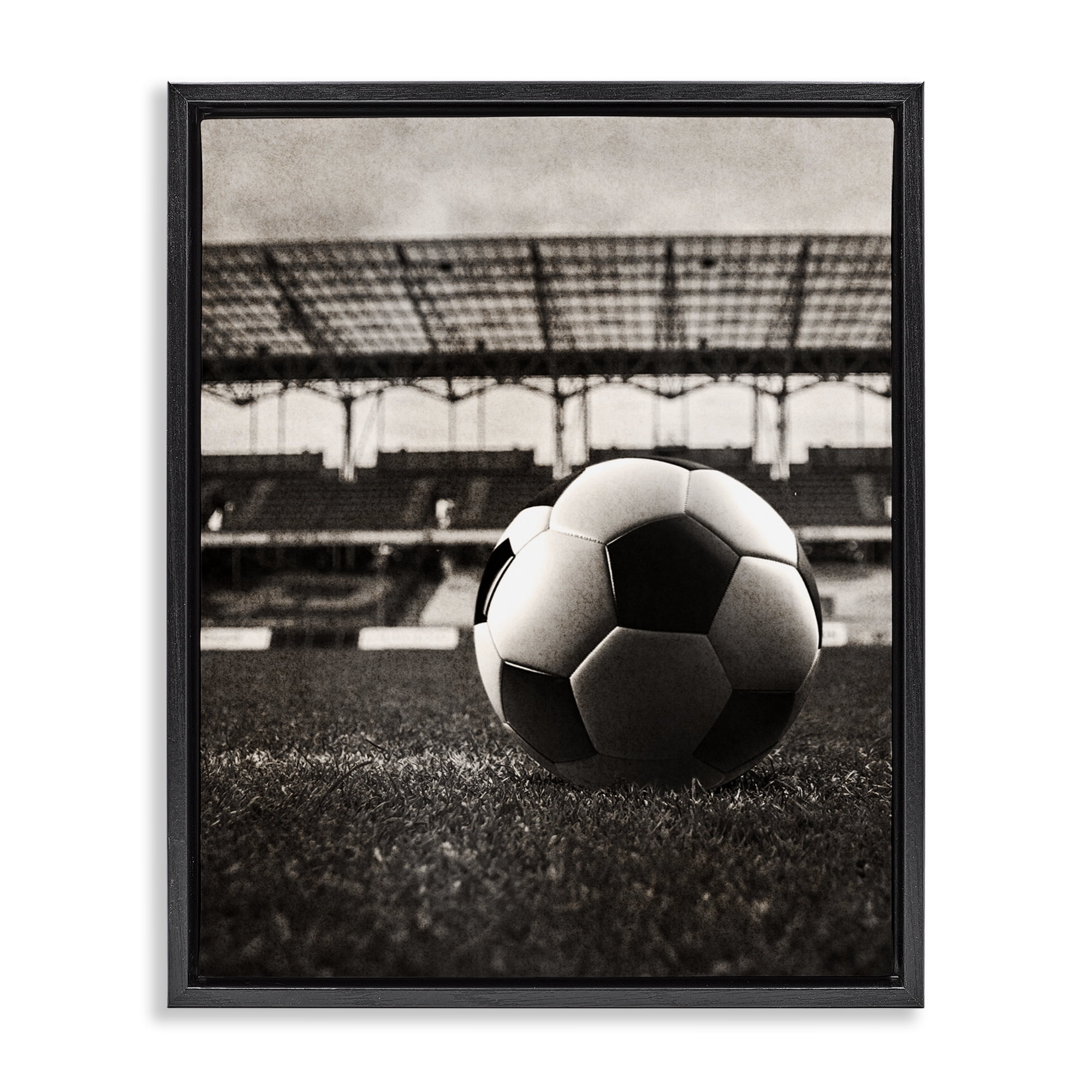 Stupell Industries Vintage Sports Soccer Black Framed Floater Canvas Wall Art, design by Marcus Prime