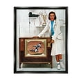 thumbnail image 1 of Stupell Industries Vintage Sports TV Ad Woman Beauty & Fashion Painting Black Floater Framed Art Print Wall Art, 1 of 6