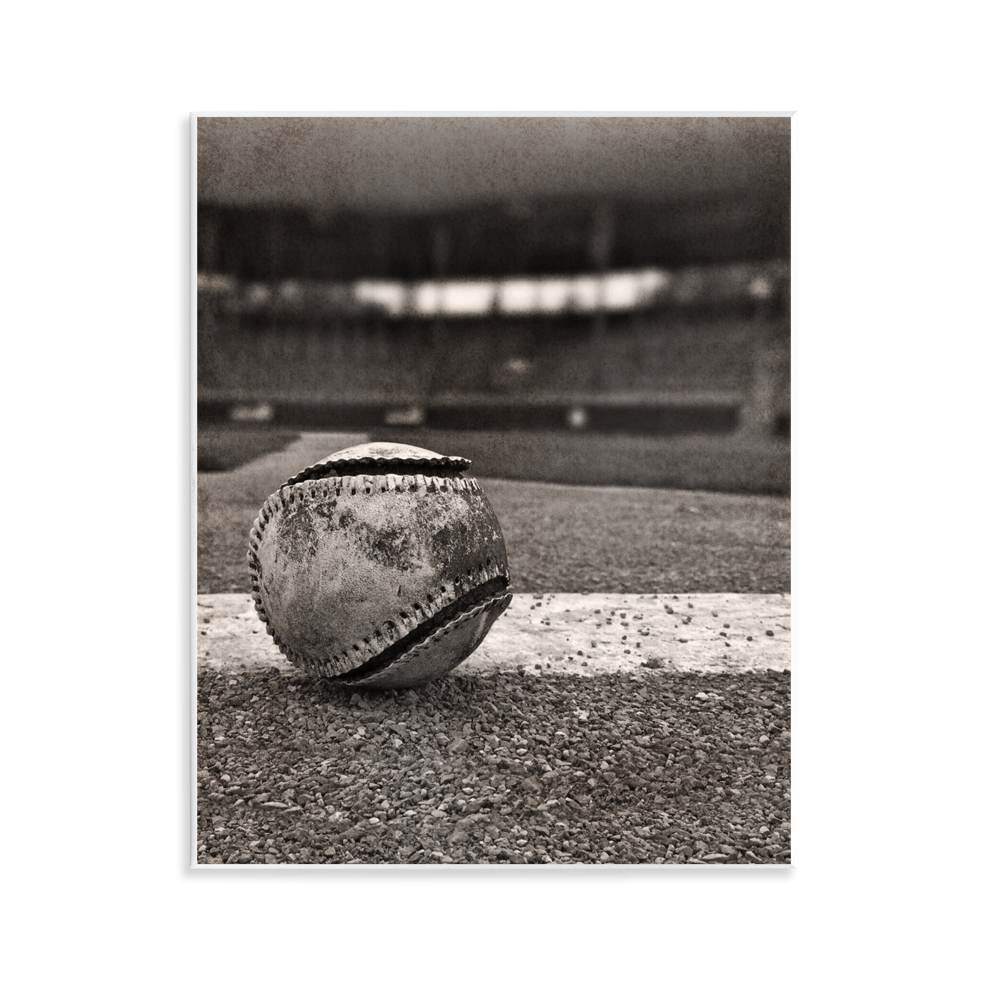 Stupell Industries Vintage Sports Weathered Baseball Wall Plaque Art, design by Marcus Prime