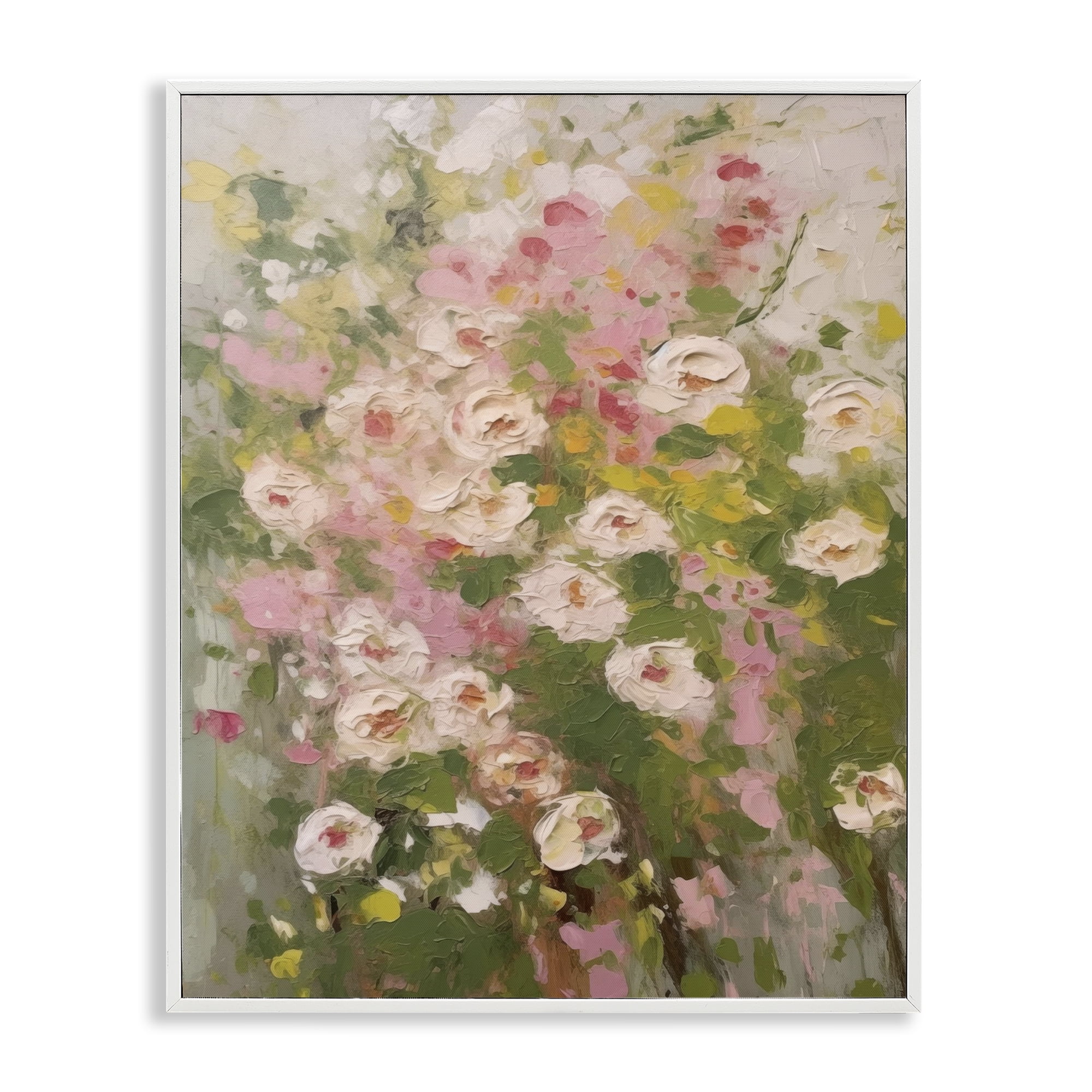 Stupell Industries Vintage Spring Floral Abstraction Plants & Flowers Painting White Framed Art Print Wall Art, 11 x 14