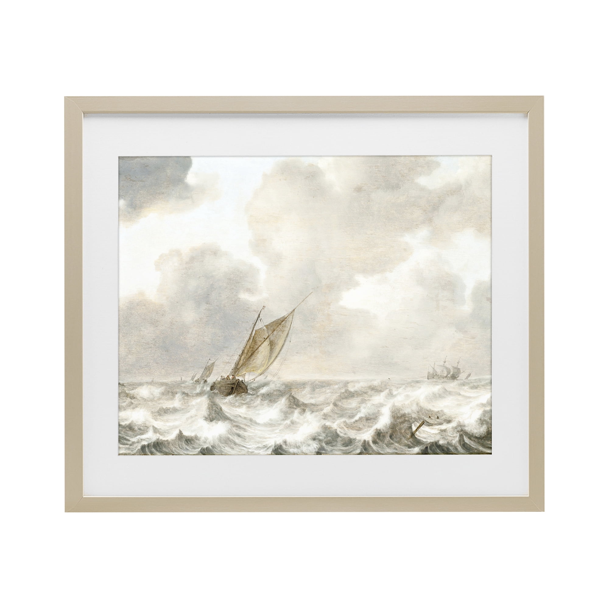 Stupell Industries Vintage Stormy Seas Birch Framed Print Under Glass, design by Leah Straatsma