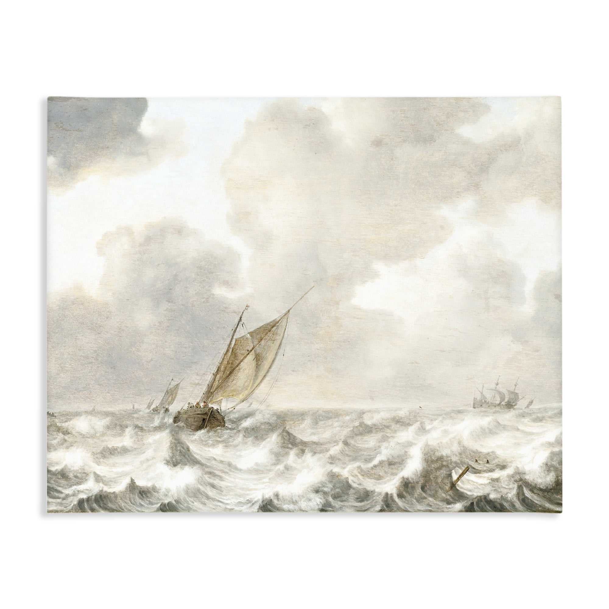 Stupell Industries Vintage Stormy Seas Canvas Wall Art, design by Leah Straatsma