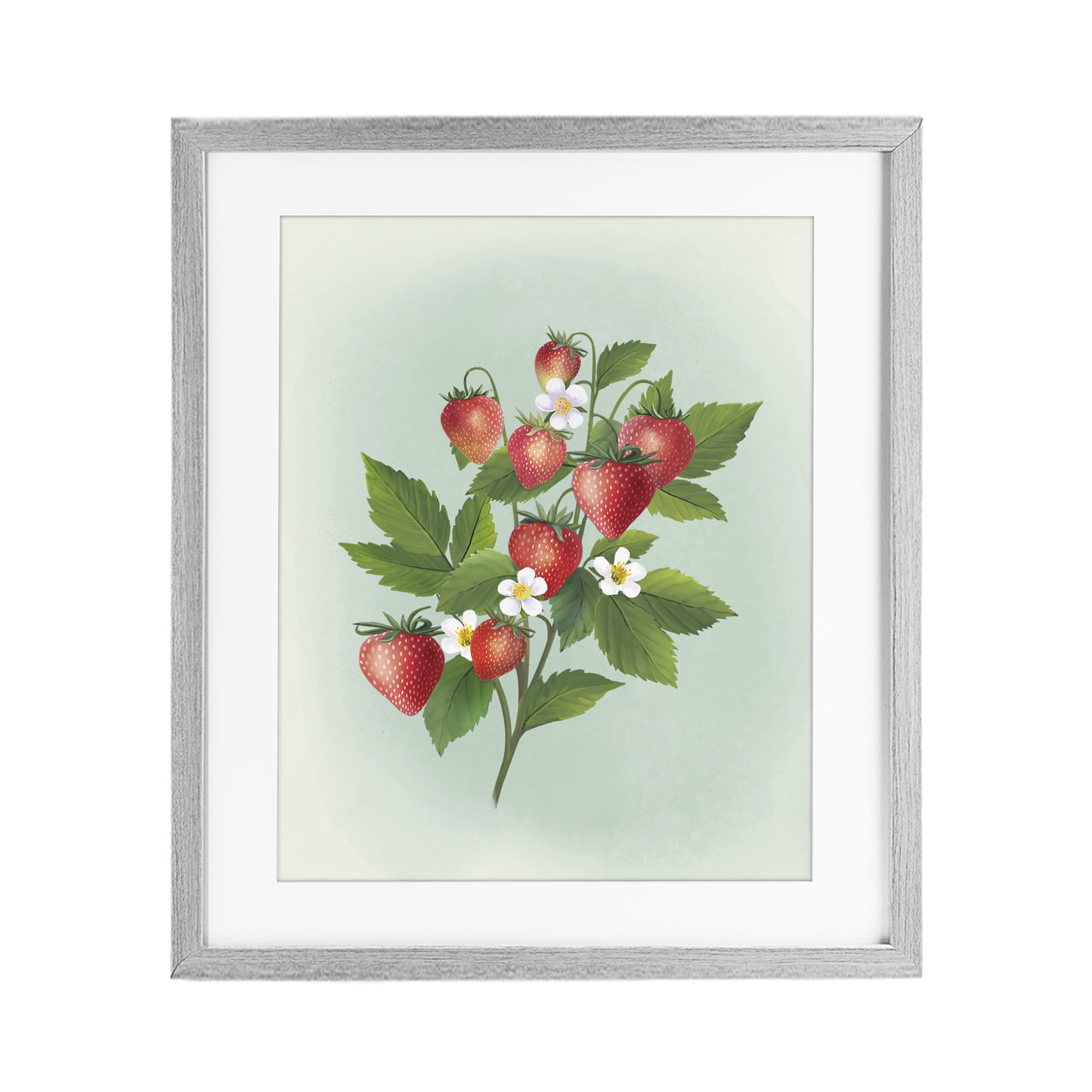 Stupell Industries Vintage Strawberry Bundle Gray Framed Print Under Glass, design by Diane Neukirch