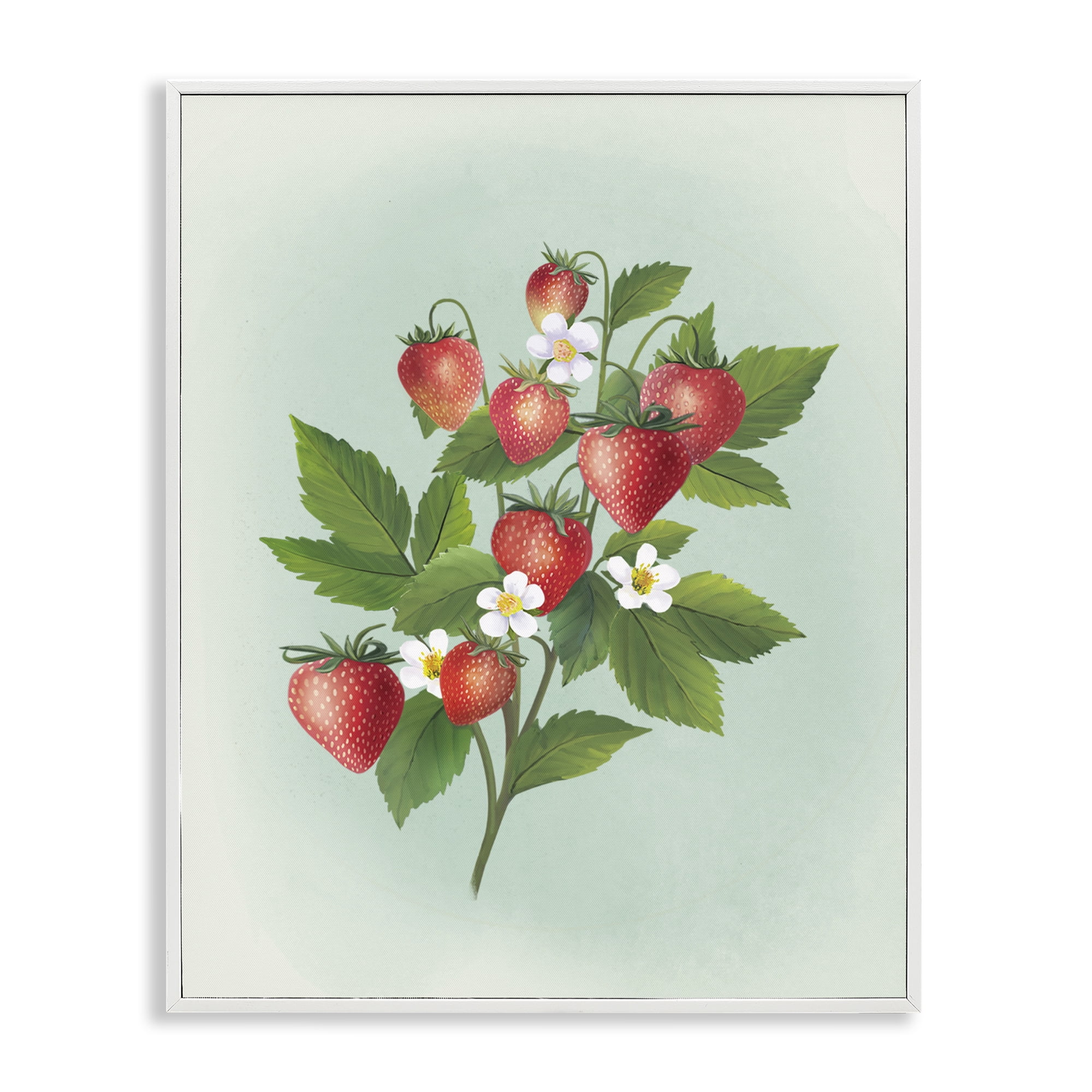 Stupell Industries Vintage Strawberry Bundle White Framed Giclee Art, design by Diane Neukirch