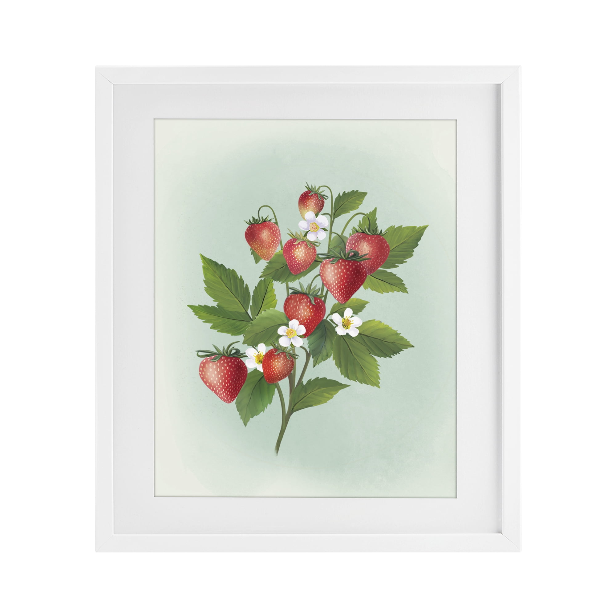 Stupell Industries Vintage Strawberry Bundle White Framed Print Under Glass, design by Diane Neukirch