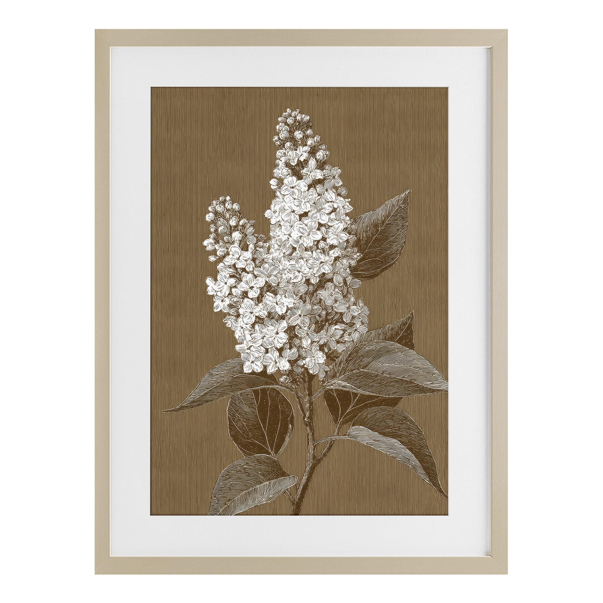 Stupell Industries Vintage Striped Lilac Study Birch Framed Print Under Glass, design by Petal Prints Design